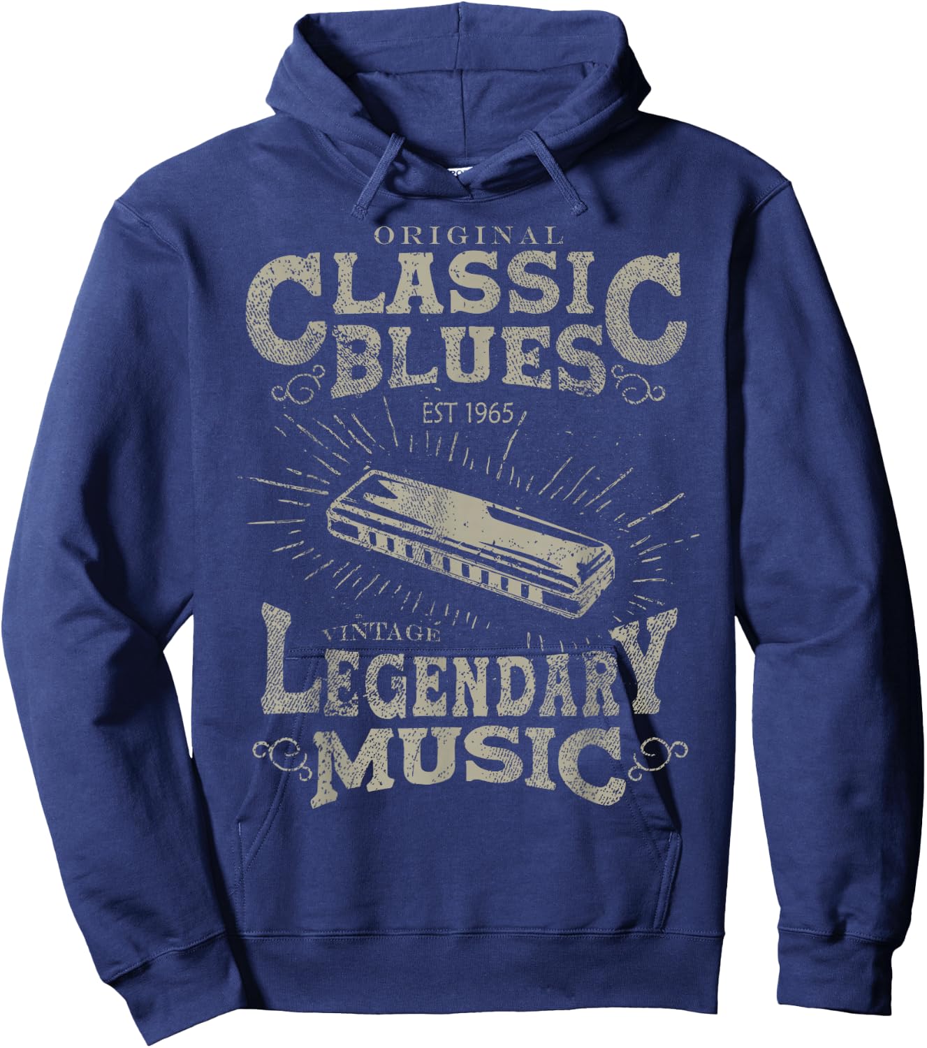 Liebhaber von Blues-Musikbands, Vintage-Gitarrenlehrer, lustiger Blues Hoodie - Hoodie | Navy