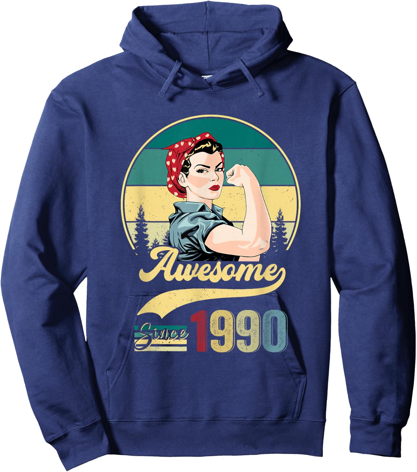 Awesome Since 1990 Girl 35th Birthday Gift Women 35 Year Old Hoodie - Hoodie | Navy