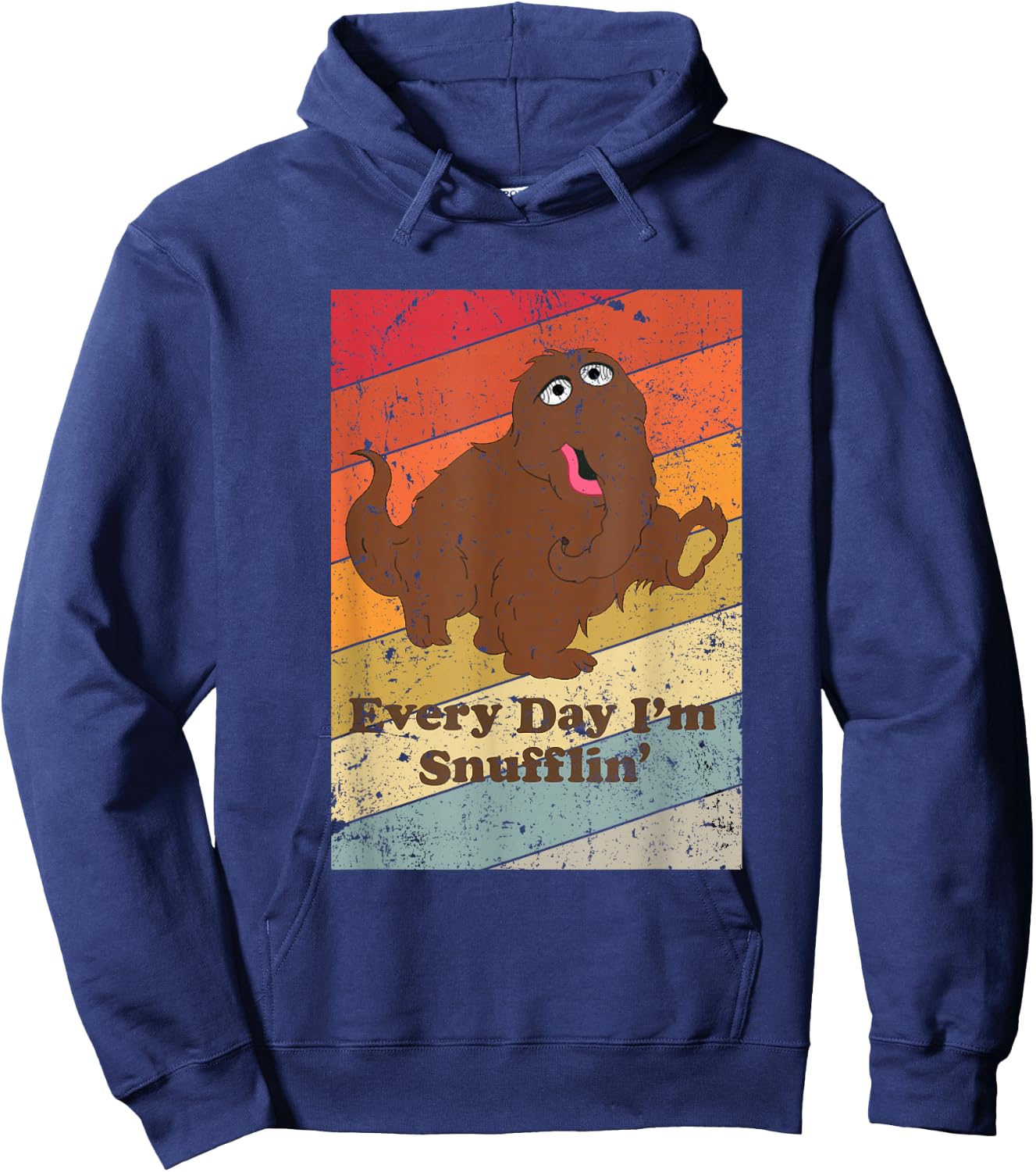 Every Day Im Snufflin Retro Color Design Hoodie - Hoodie | Navy