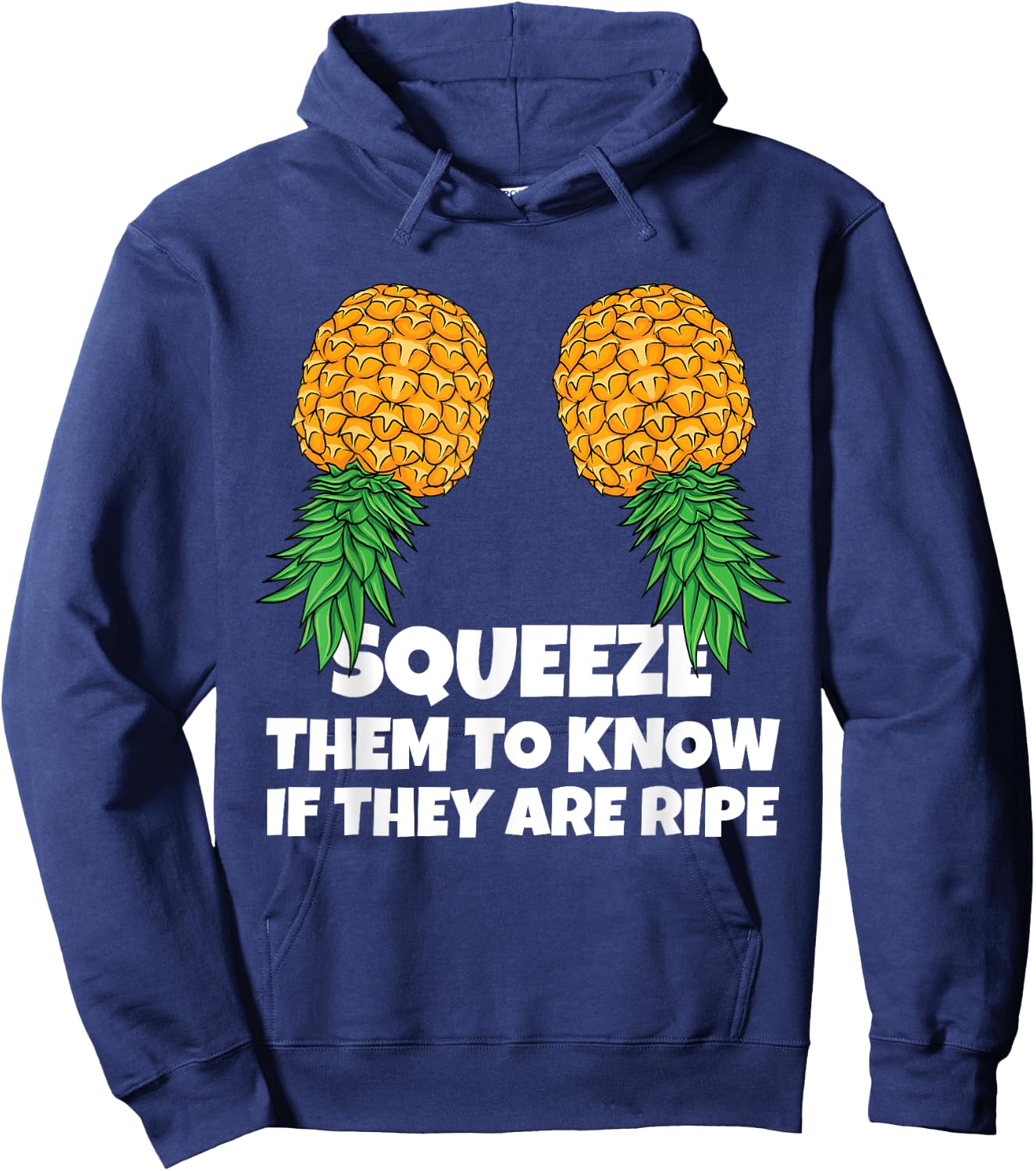 Swinging Squeeze Ripe Pineapples Upside Down Swinger Women Hoodie - Hoodie | Navy
