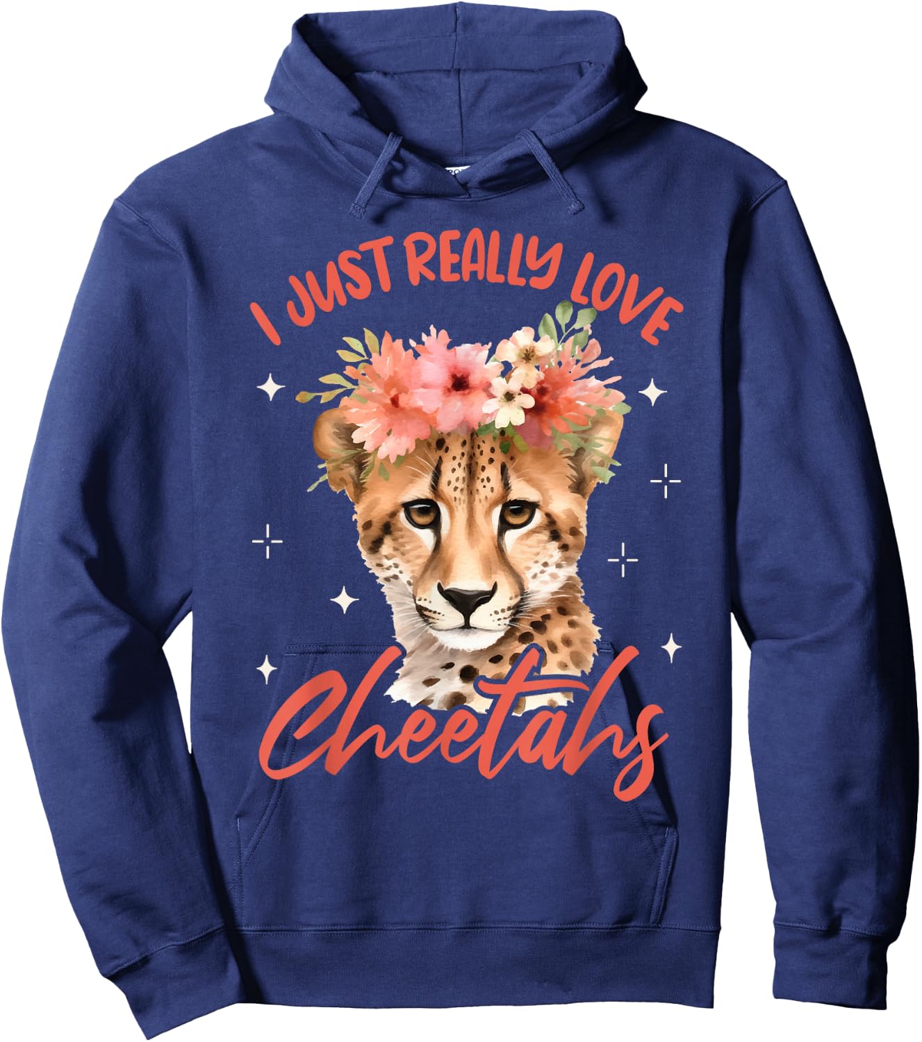 Wildlife Leopard Cheetah Women Hoodie - Hoodie | Navy