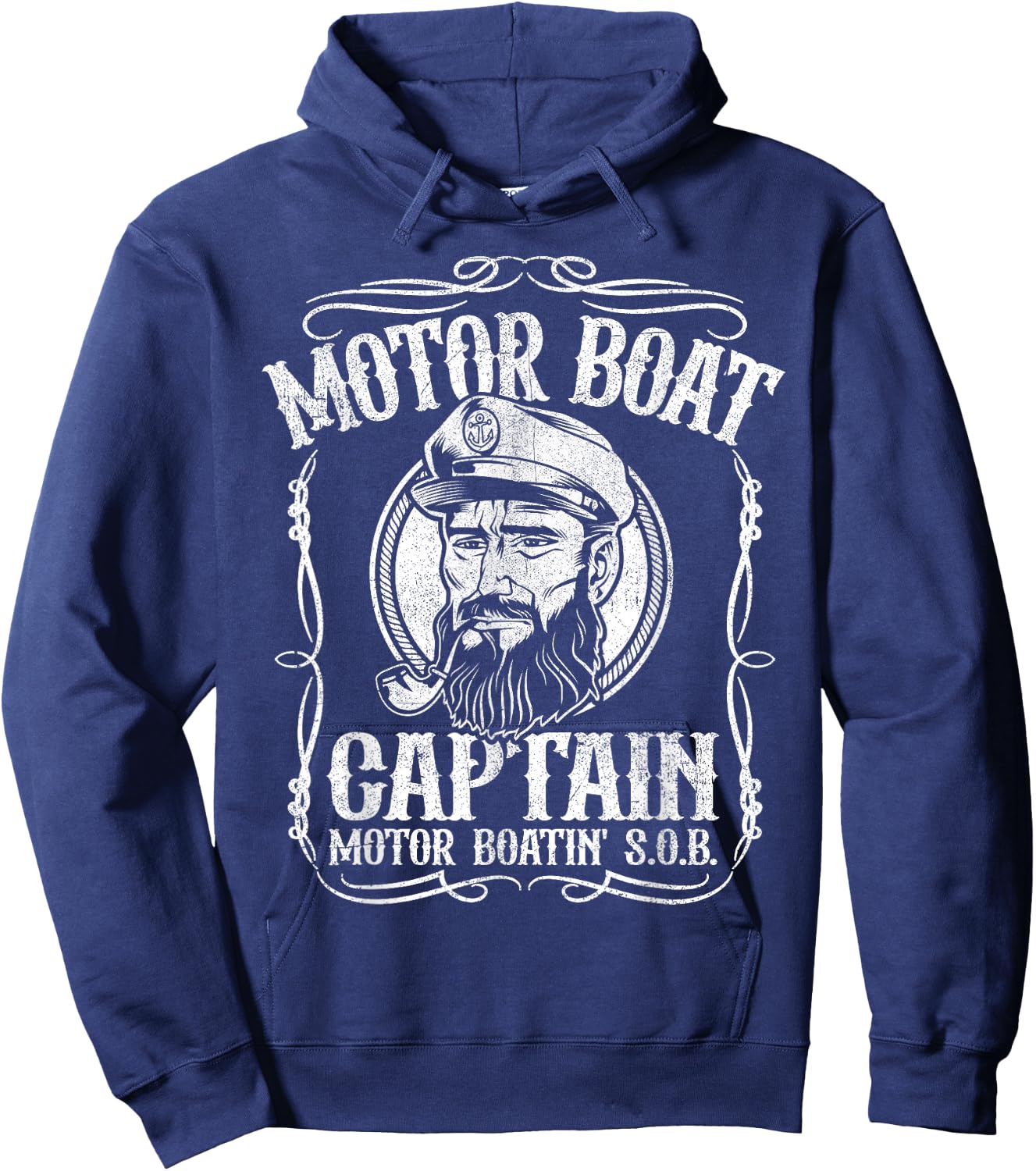 Motor Boat Captain Funny Pontoon Boating Motor Boatin Lake Hoodie - Hoodie | Navy