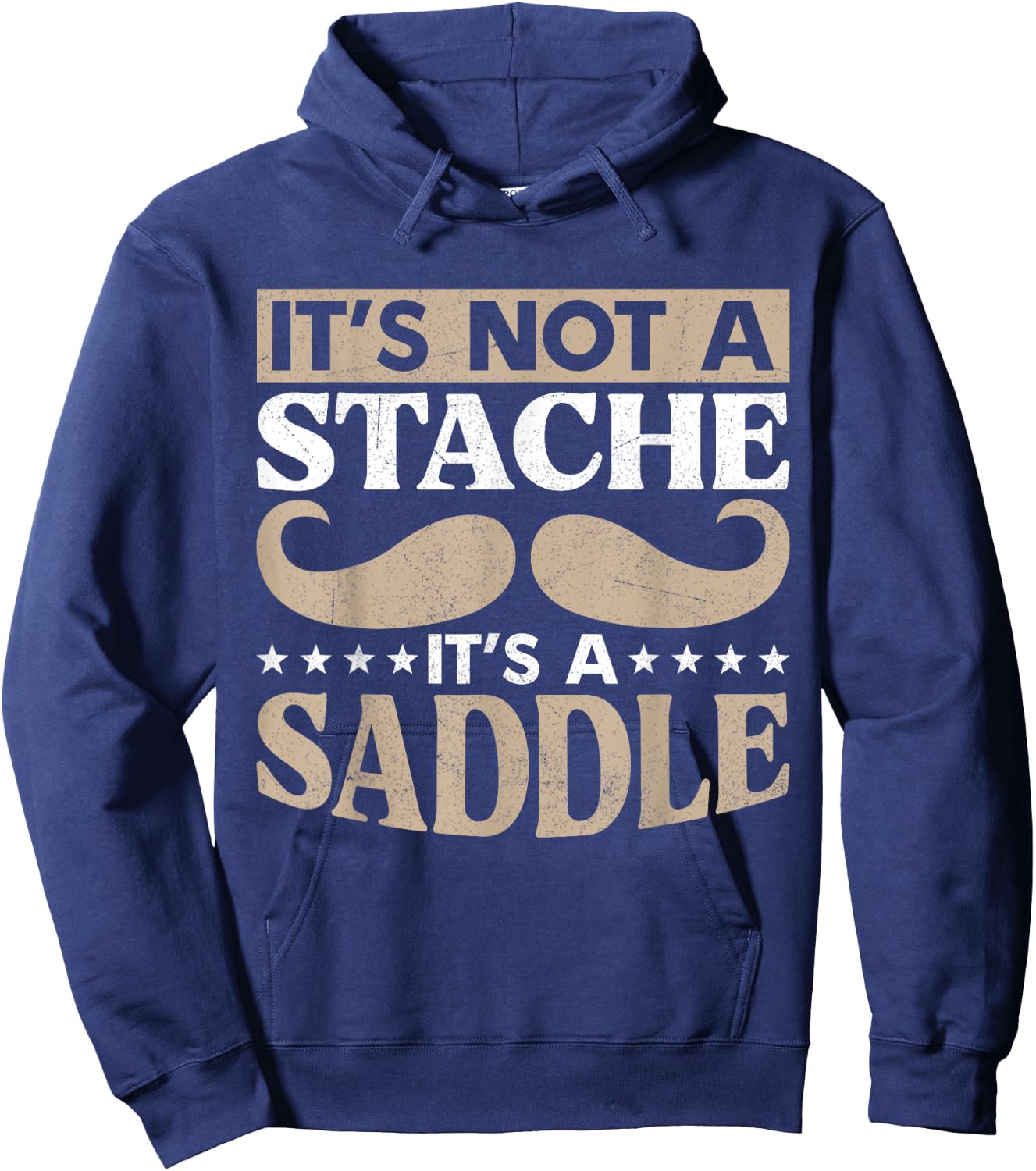 Stache Fathers Day Beard Mustache Funny Hoodie - Hoodie | Navy