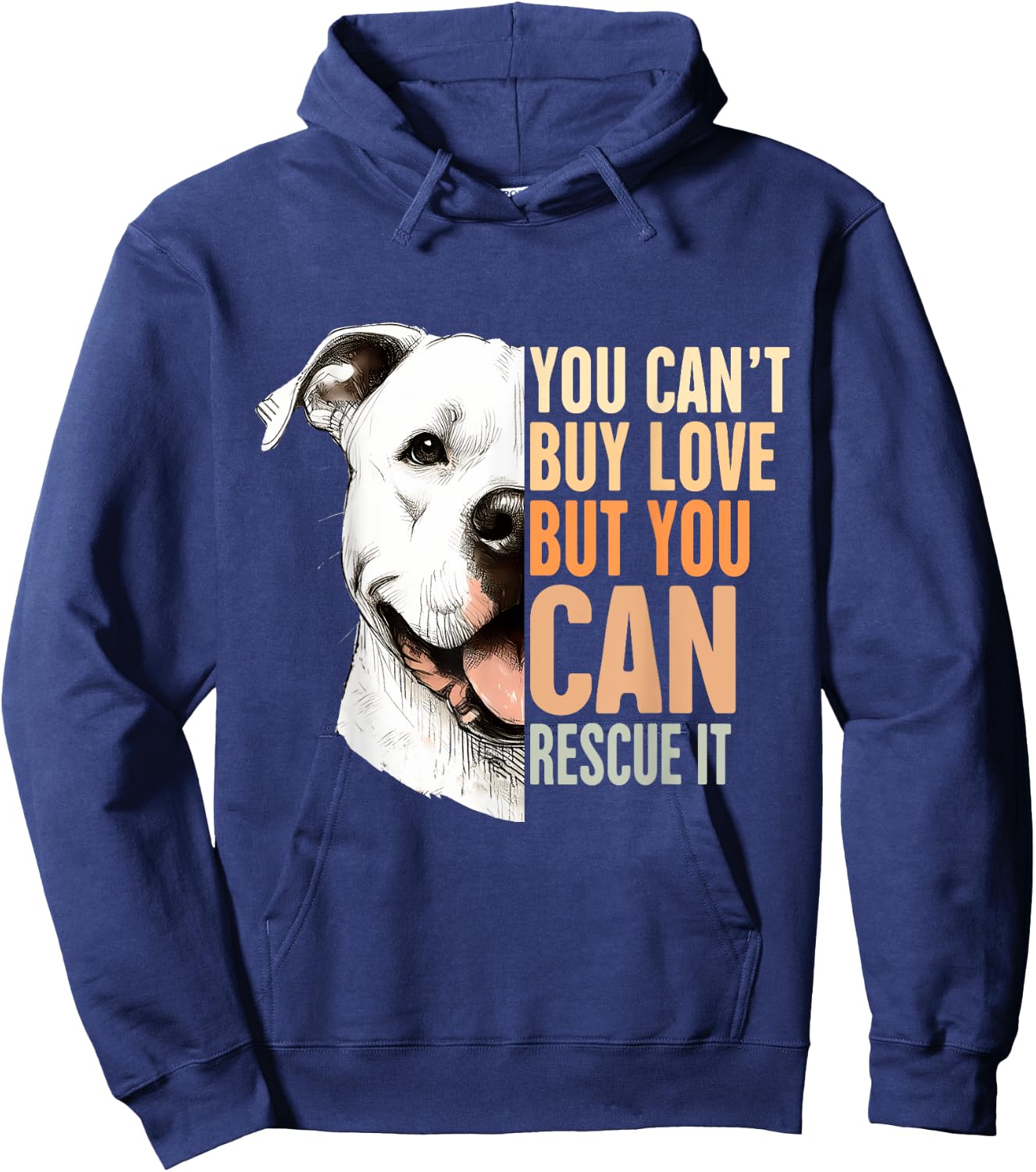 Pitbull Rescue Mom You Can't Buy Love But You Can Rescue It Hoodie - Hoodie | Navy