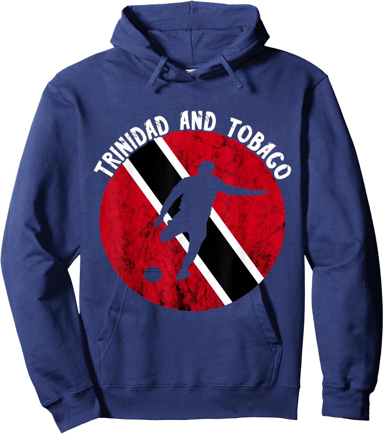 Trinidad And Tobago Soccer Player Vintage Trinidadian Flag Hoodie - Hoodie | Navy
