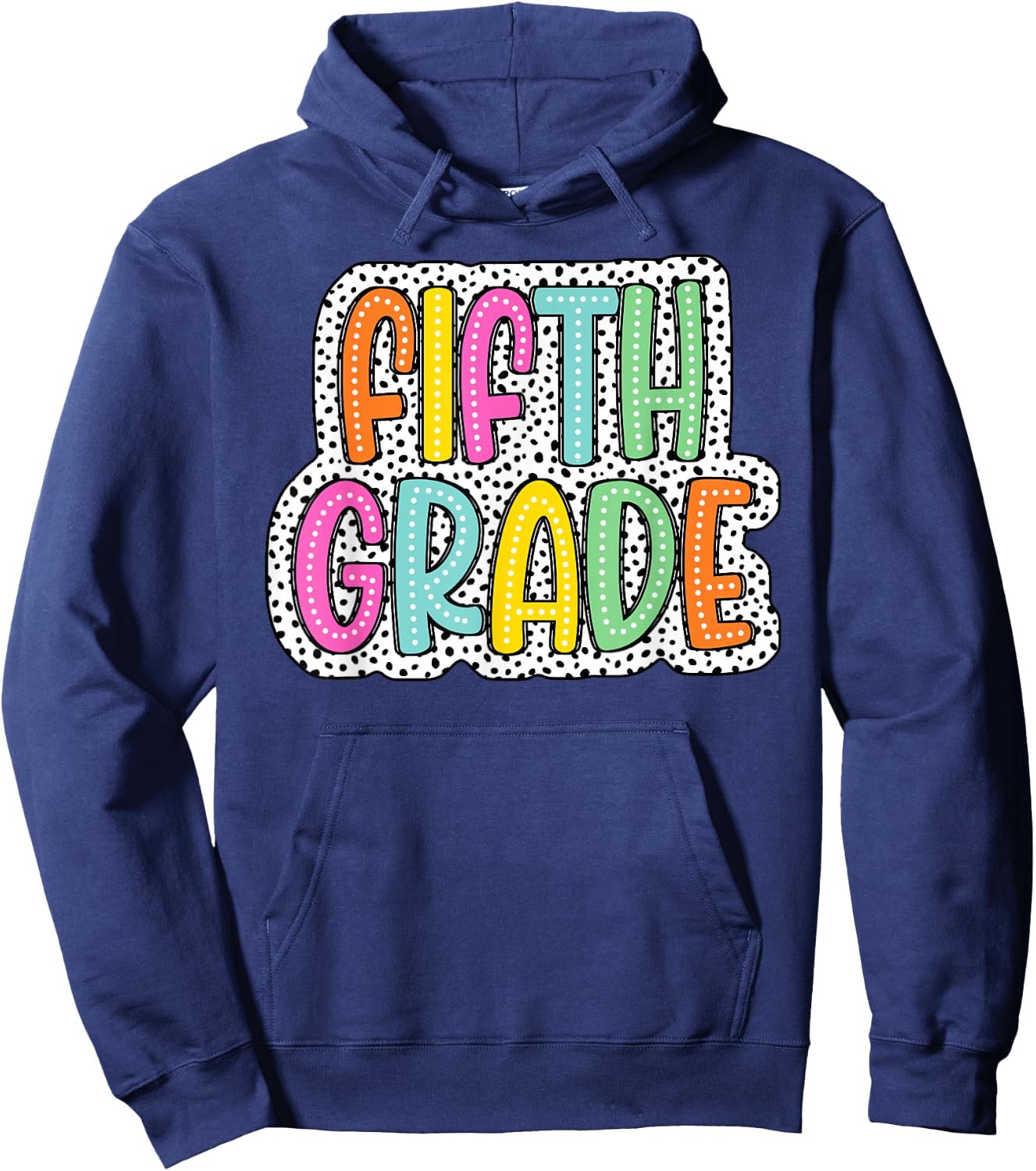 5th Grade Back To School Dalmatian Dots Teacher Student Women Girls Kids Hoodie - Hoodie | Navy