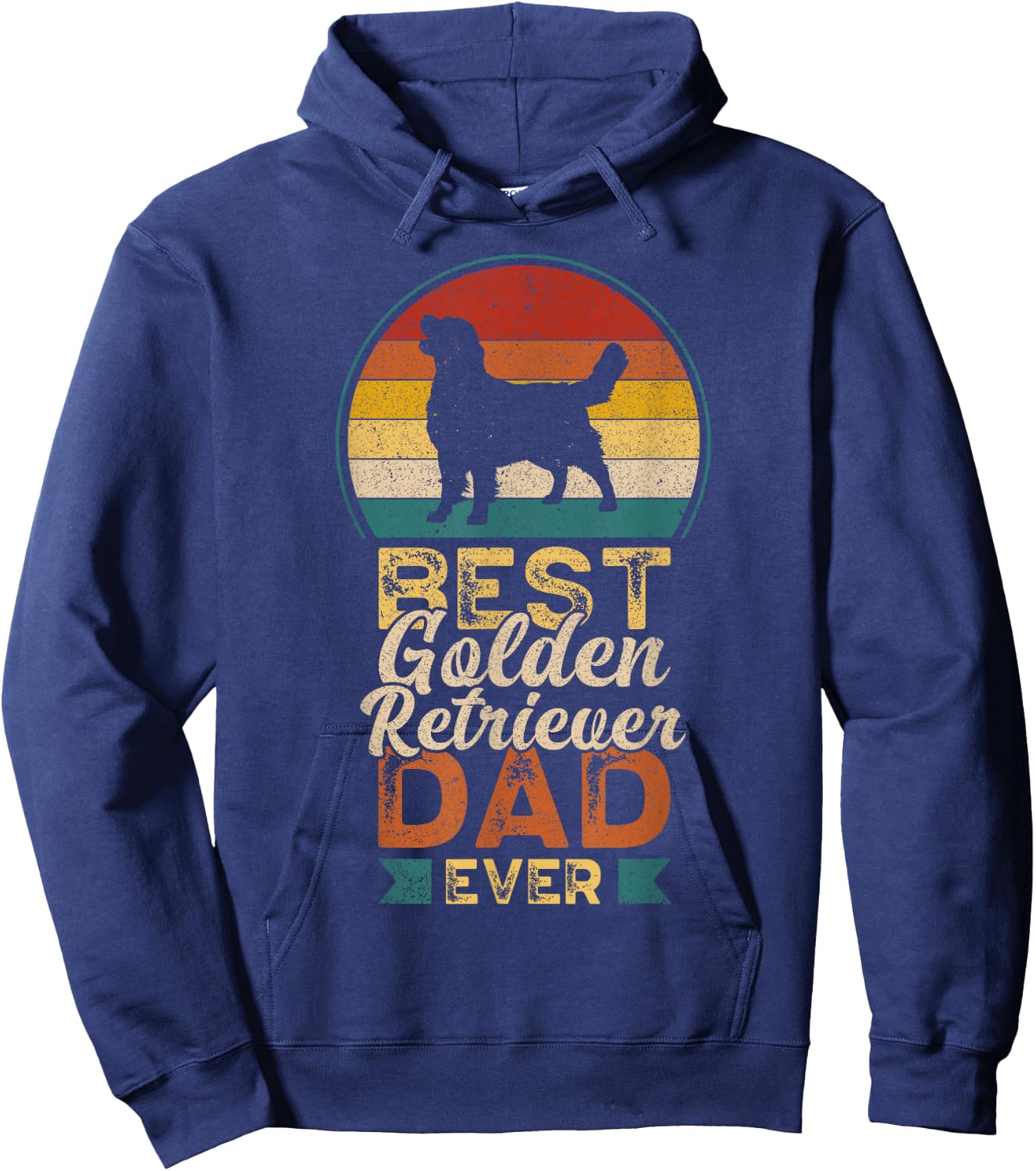 Best Golden Retriever Dad Ever, Father's Day, Golden Daddy Hoodie - Hoodie | Navy