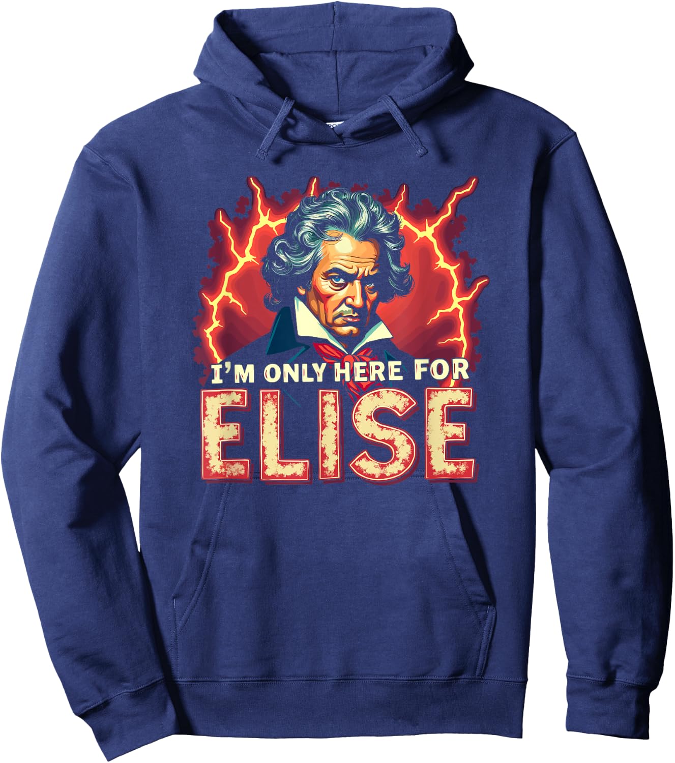 Ludwig Van Beethoven Here For Elise, Funny Classical Music Hoodie - Hoodie | Navy