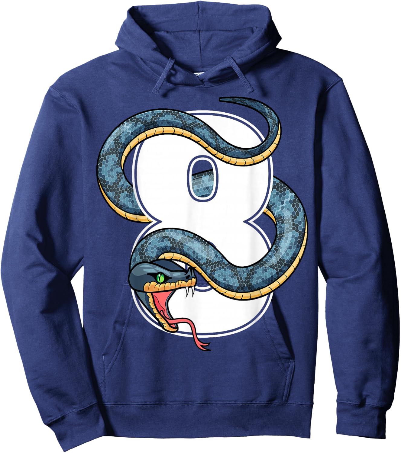 8th Birthday Snake Lover Eight 8 Year Old Birthday Boy Girl Hoodie - Hoodie | Navy