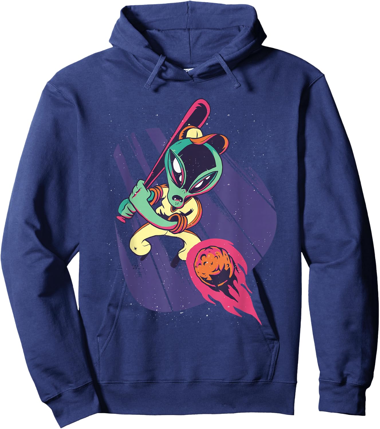 Baseball Alien Space Hoodie - Hoodie | Navy