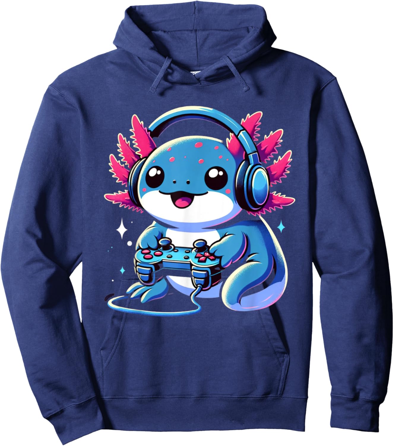 Funny Axolotl Gamer Gaming Axolotl Video Game Hoodie - Hoodie | Navy