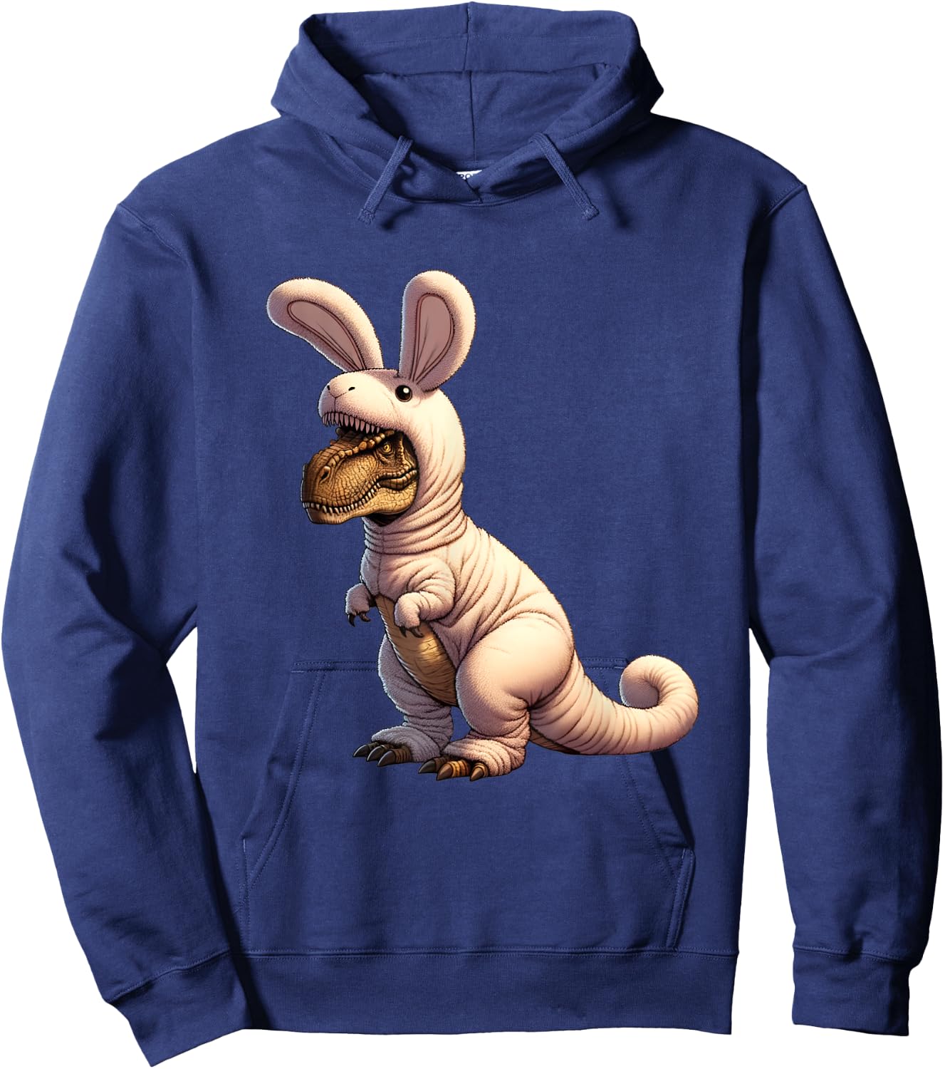 T-rex dinosaur in a bunny costume easter theme Hoodie - Hoodie | Navy