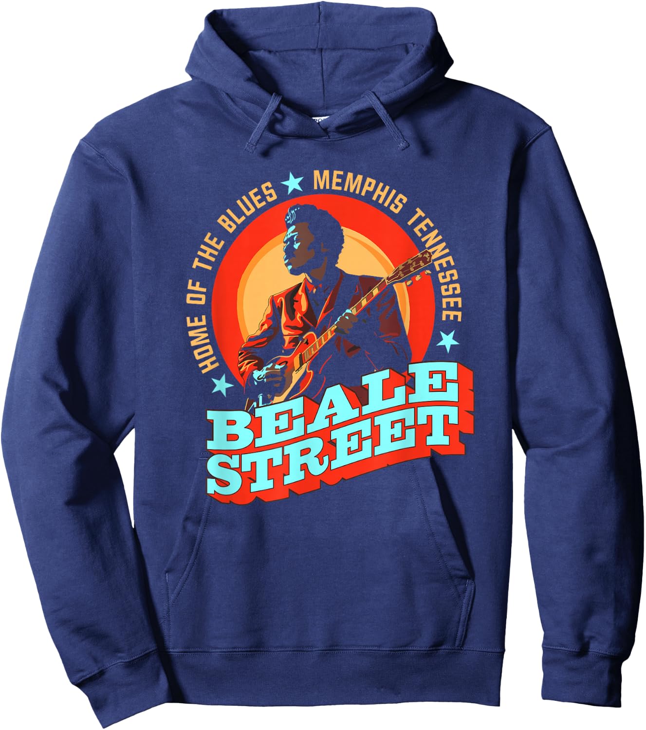 Home Of The Blues Beale Street Memphis - Guitarist Souvenir Hoodie - Hoodie | Navy