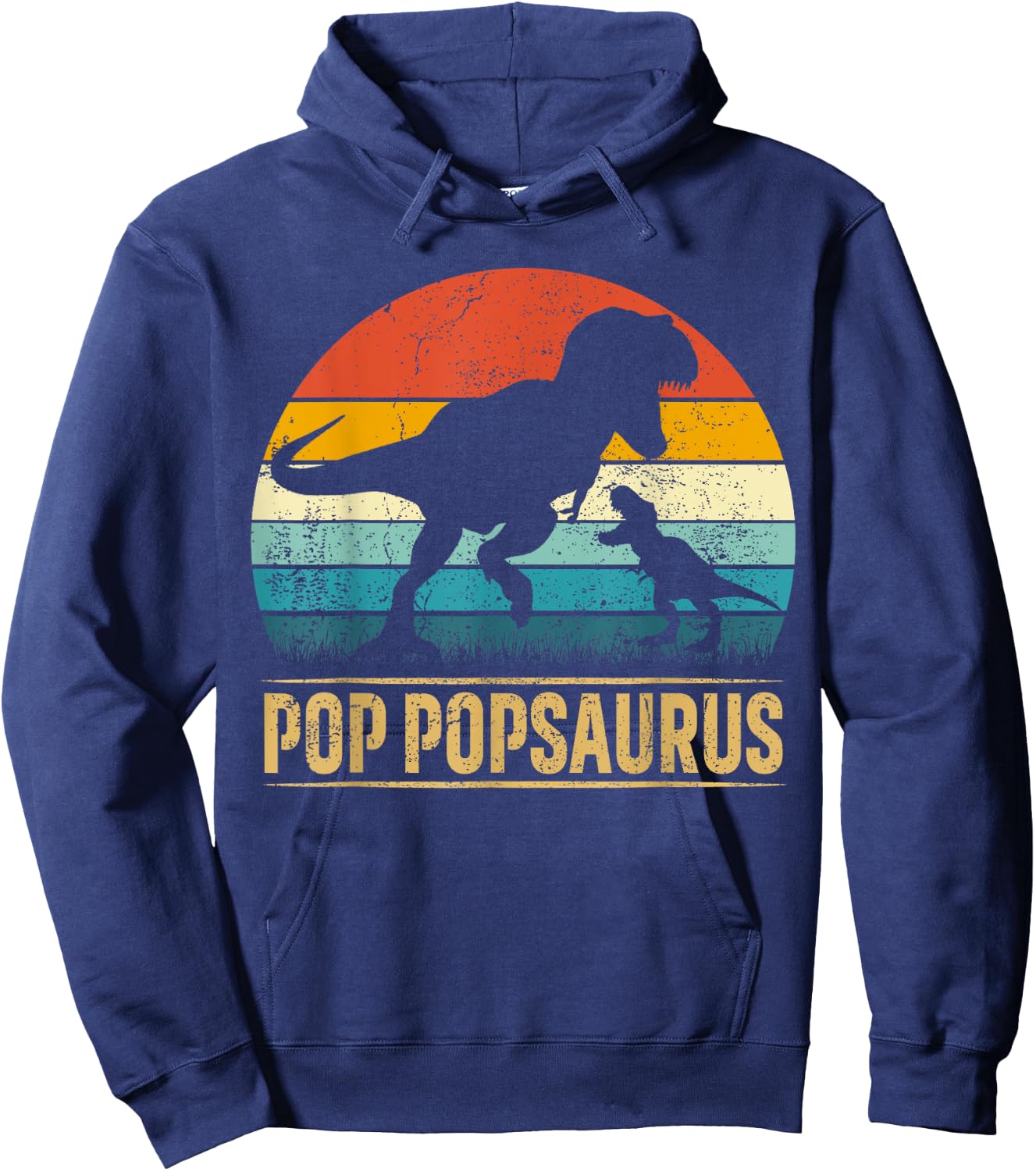 Pop Pop Saurus T Rex Dinosaur Pop PopSaurus Father's Day Hoodie - Hoodie | Navy