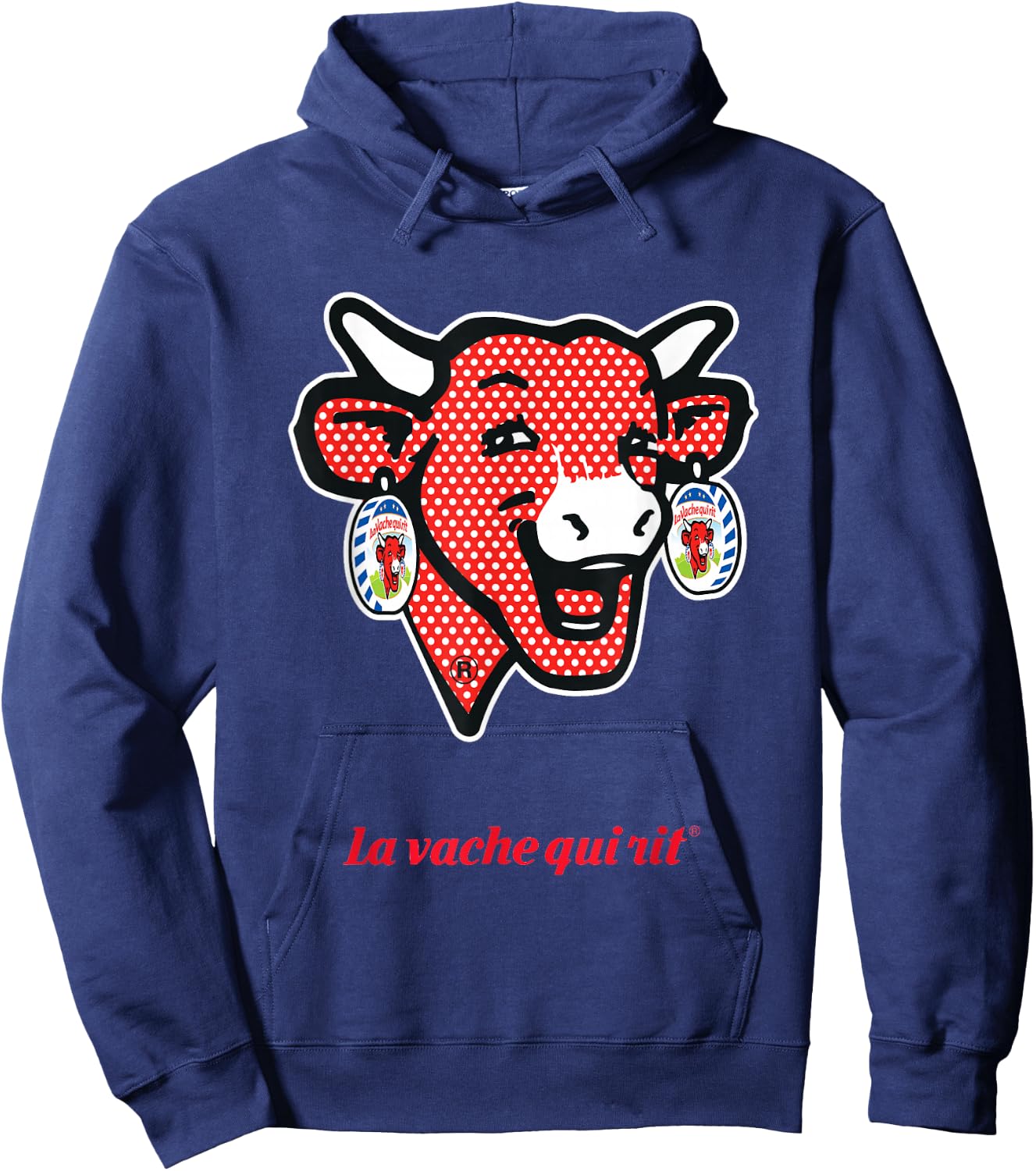 The Laughing Cow Polka Dot , Blue, S Hoodie - Hoodie | Navy
