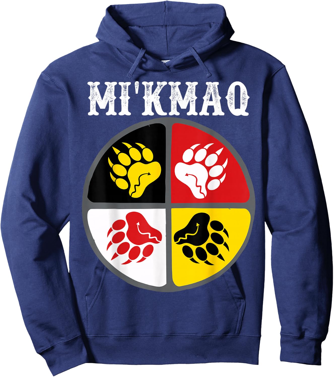 Micmac Mi'kmaq Nation Native American Medicine Wheel Hoodie - Hoodie | Navy