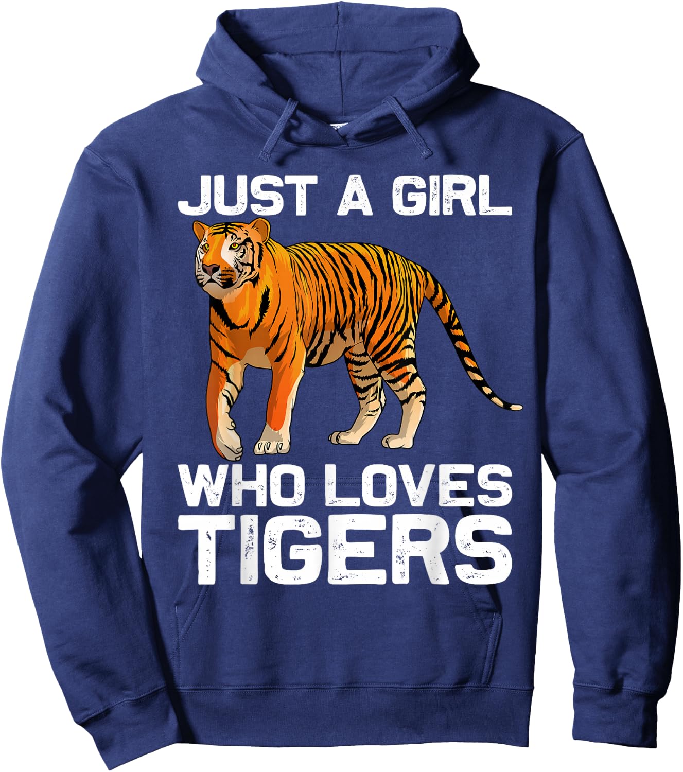 Funny Tiger Girl Design Kids Women Mom Tiger Love Wildlife Hoodie - Hoodie | Navy