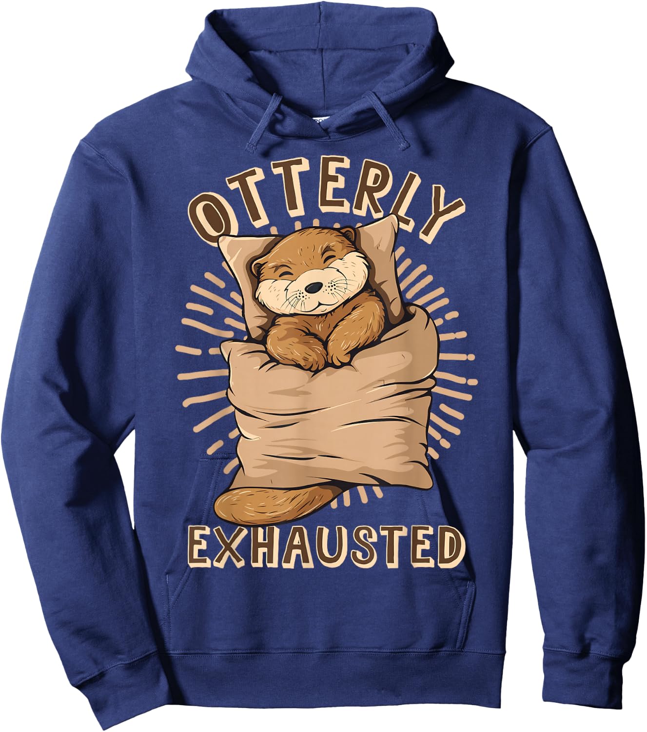 Otterly Exhausted Otter Lover Mammal Animal Hoodie - Hoodie | Navy