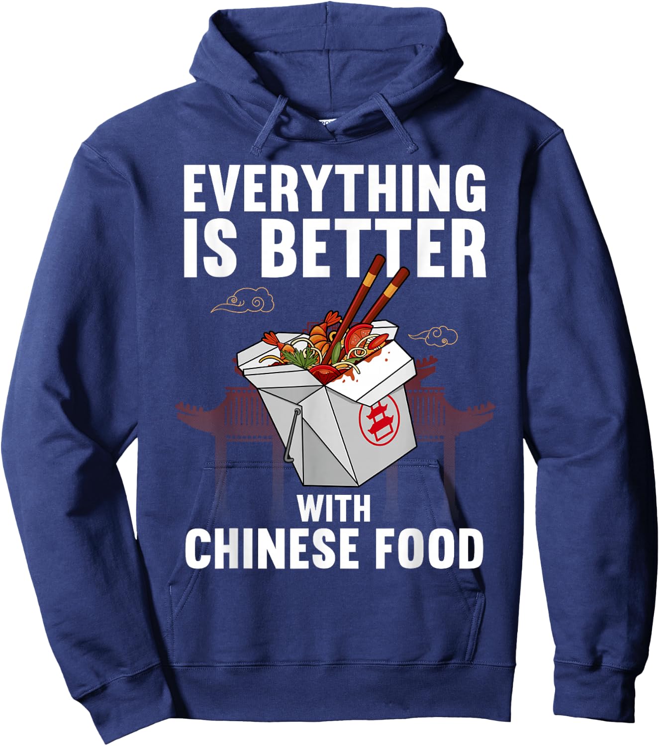 Chinese Food Art Women Chinese Food Take Out Lovers Hoodie - Hoodie | Navy