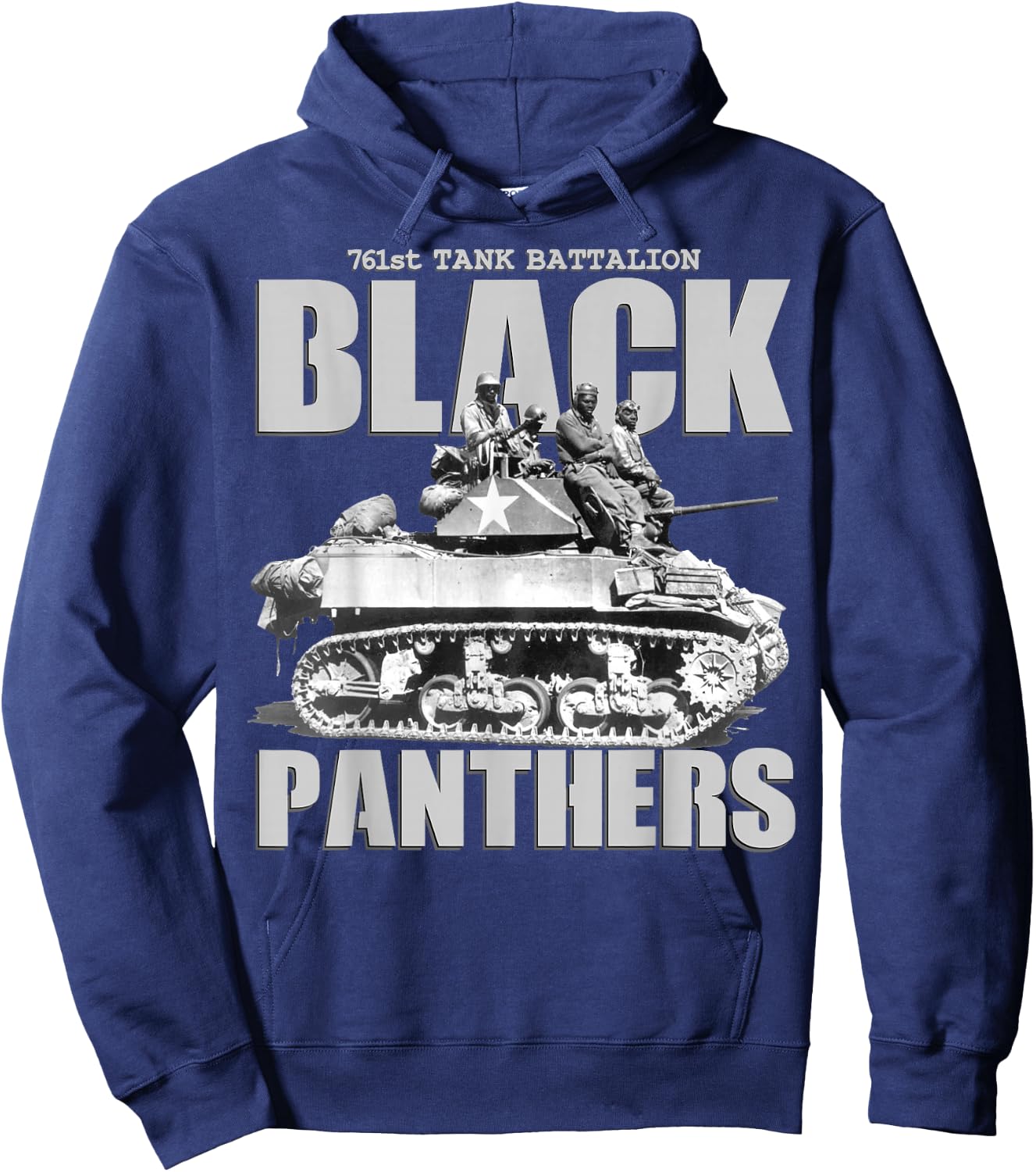 Black Panthers 761st Tank Battalion WW2 Black Tank Squadron Hoodie - Hoodie | Navy