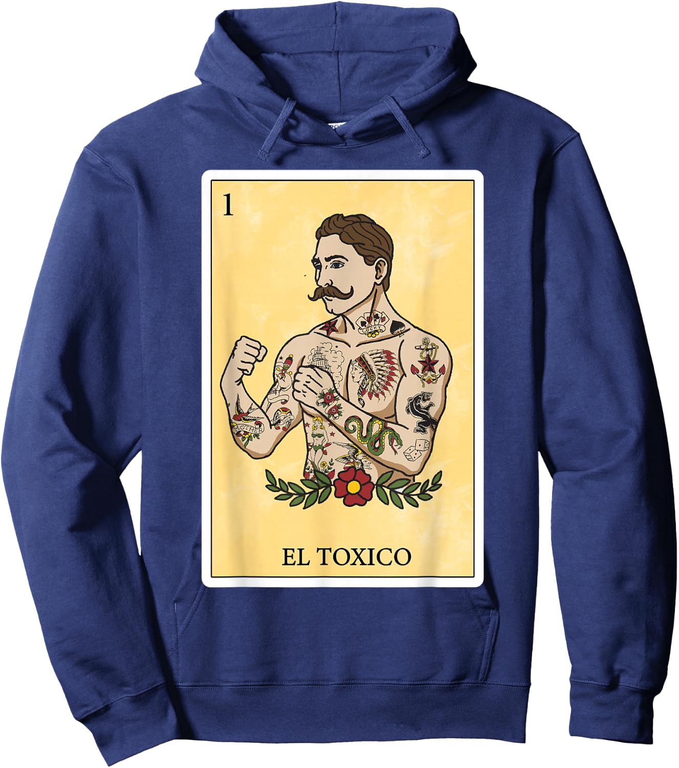 Funny Spanish-Mexican Bingo Gifts for Man - El Toxico Hoodie - Hoodie | Navy