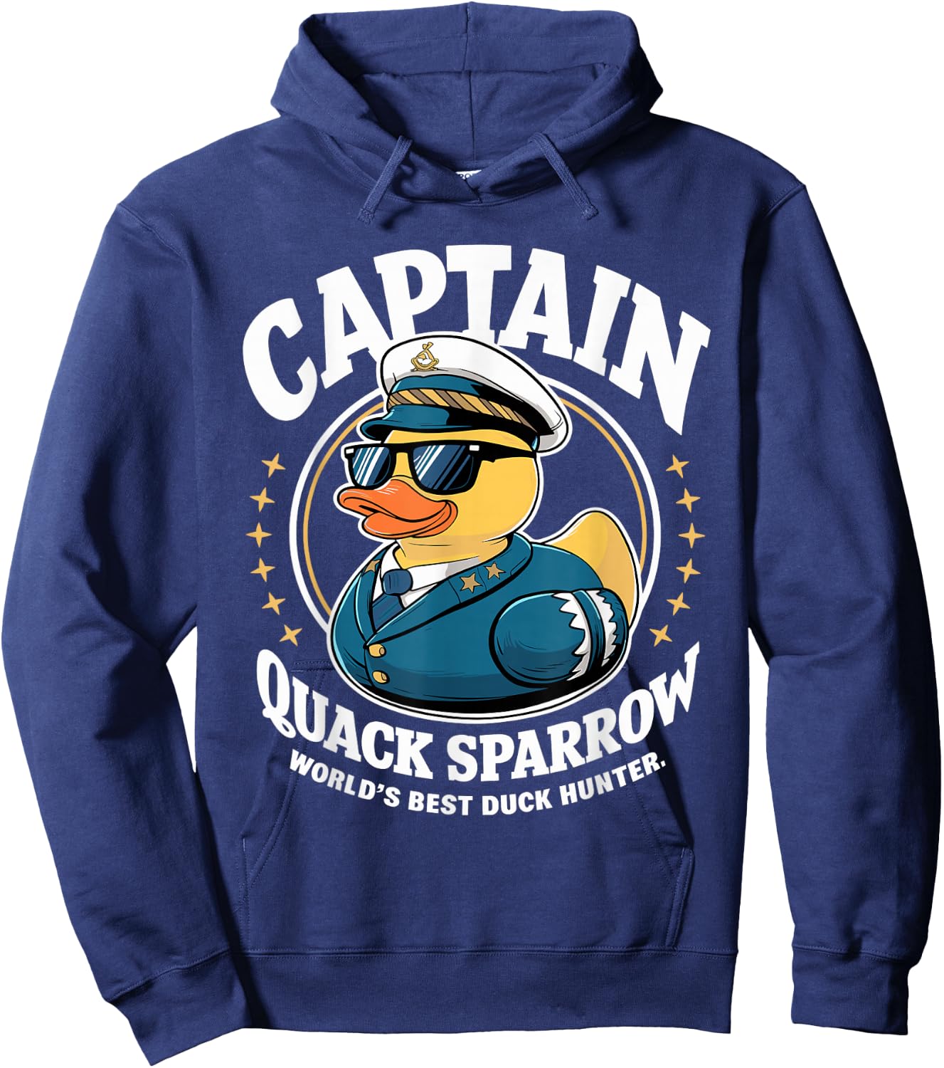 Cruise Duck Hunting Men's Funny Sea Captain Rubber Duck Hoodie - Hoodie | Navy
