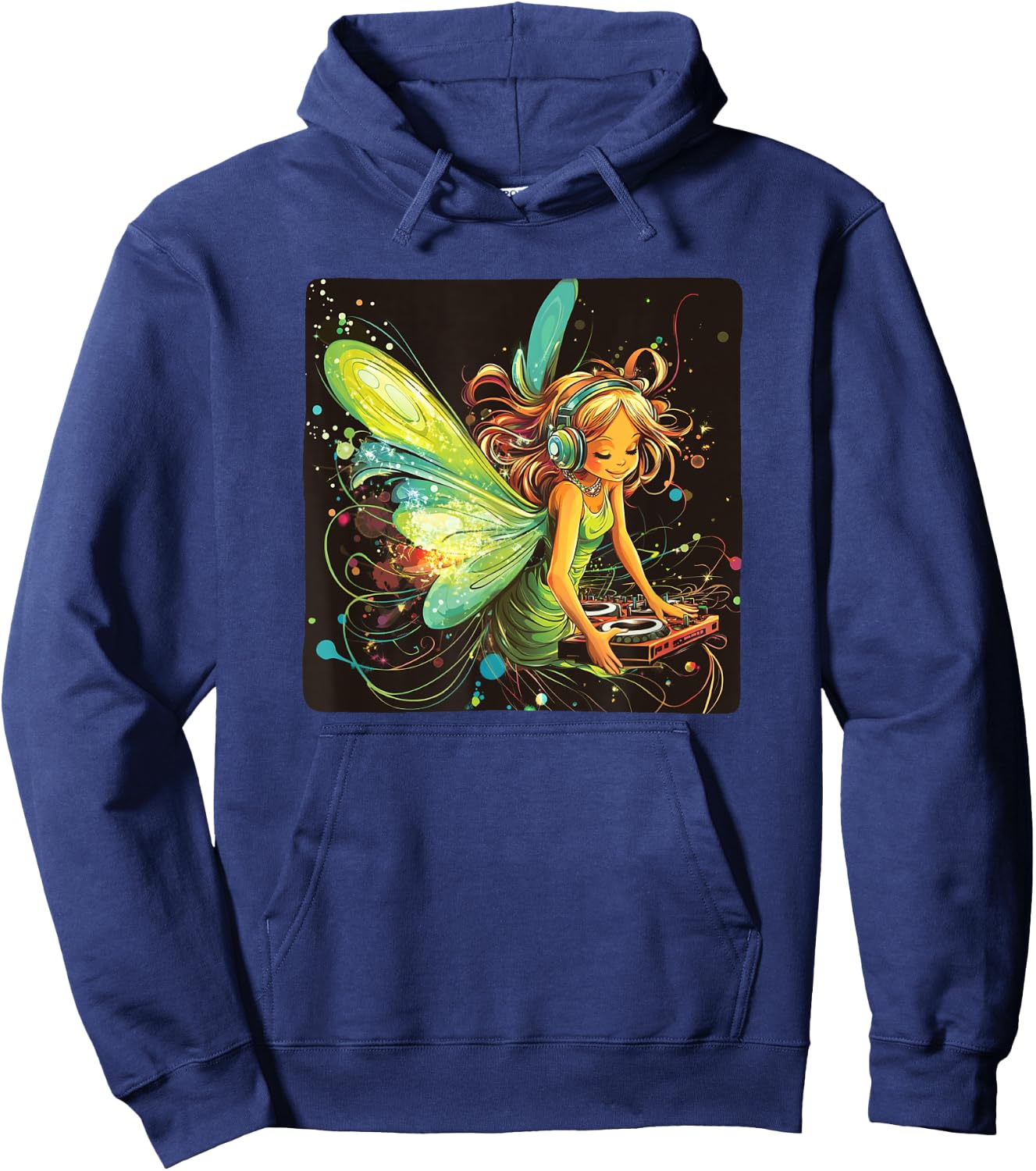 Fée vibrante avec cabine DJ pour les fêtes et les fans de célébration Hoodie - Hoodie | Navy