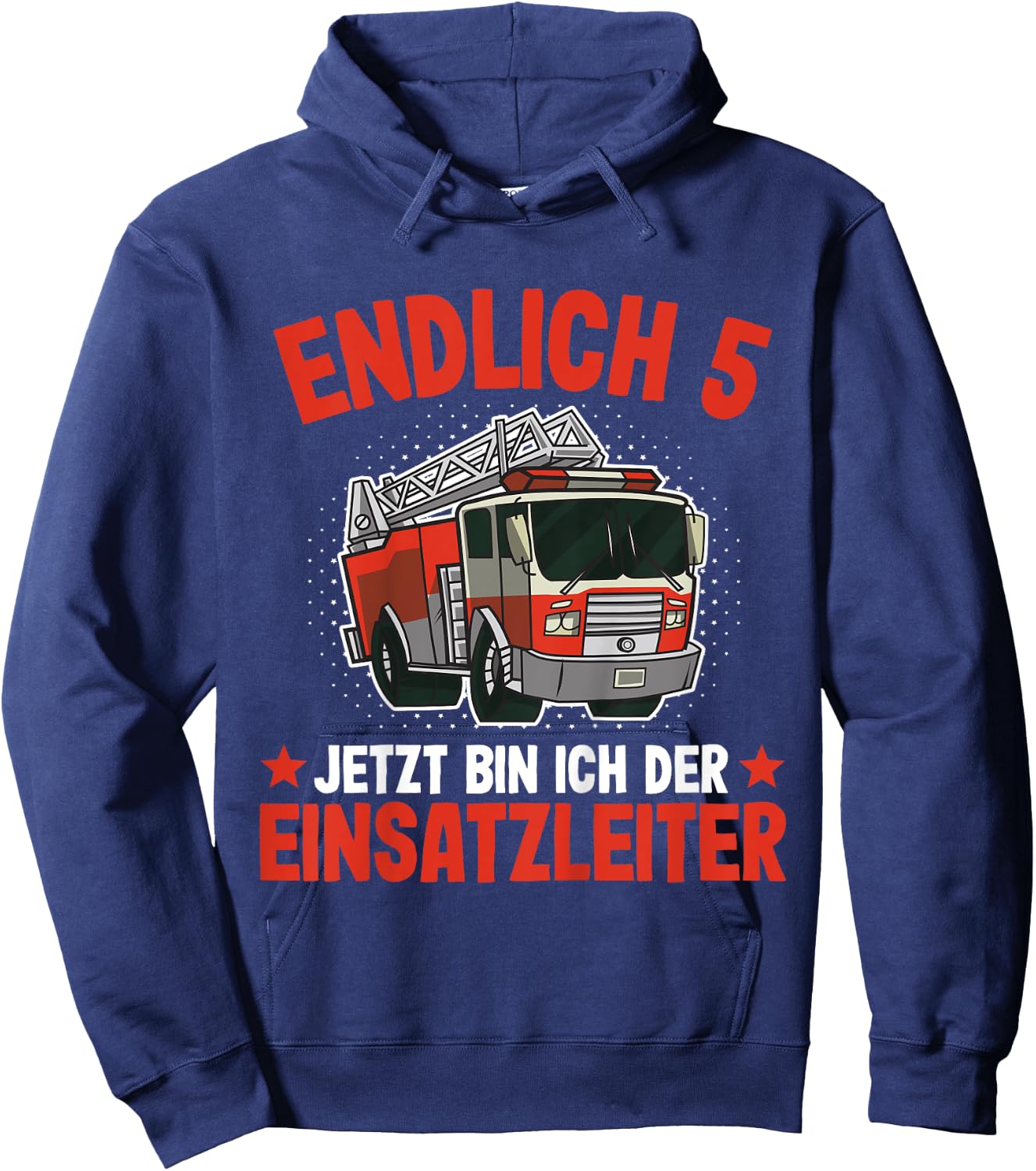 Children's 5 Years Boy Fire Brigade | 5th Birthday Fire Brigade , black Hoodie - Hoodie | Navy