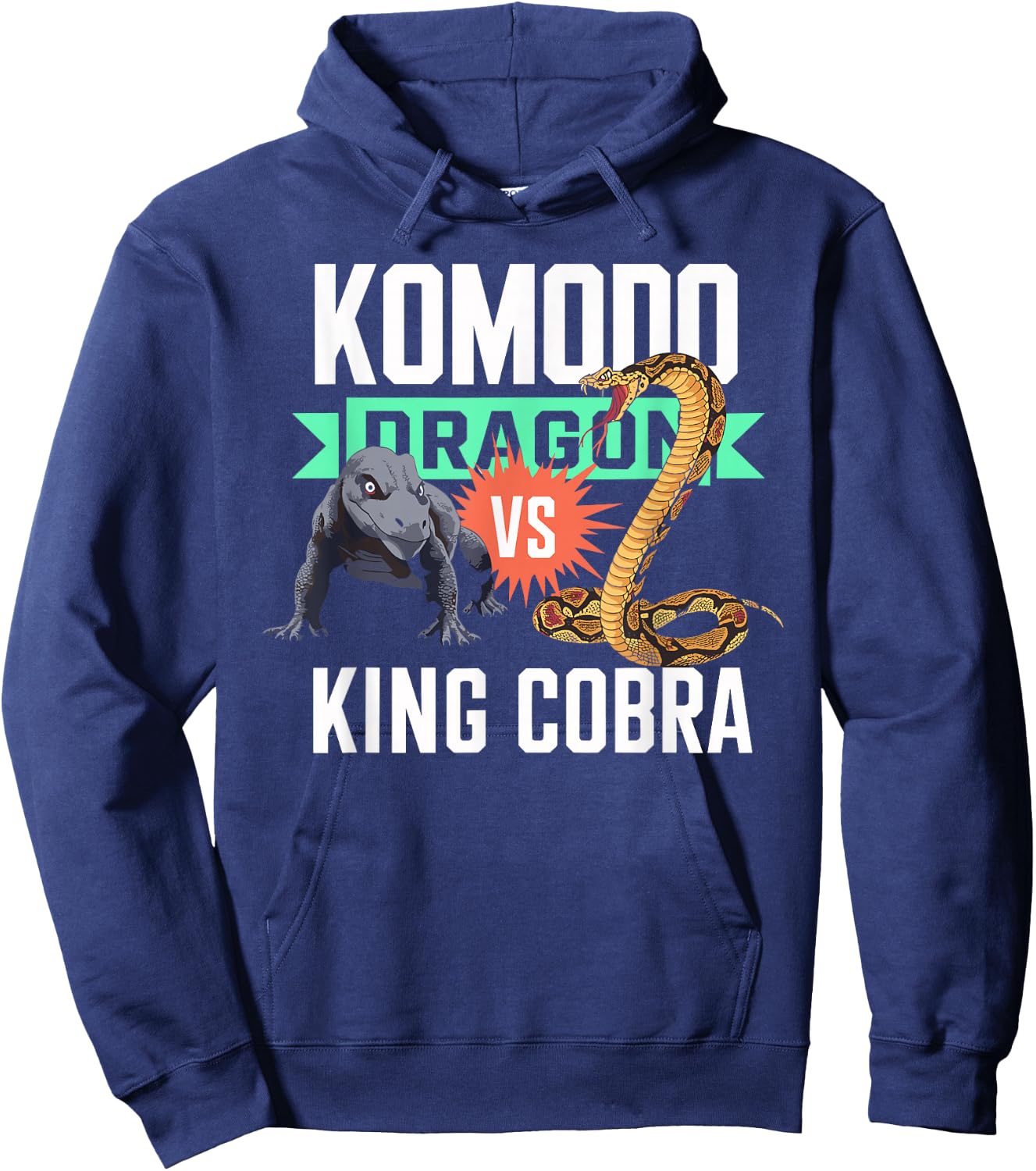 Komodo Dragon VS King Cobra Shirt Komodo Dragon Shirt Kids Hoodie - Hoodie | Navy