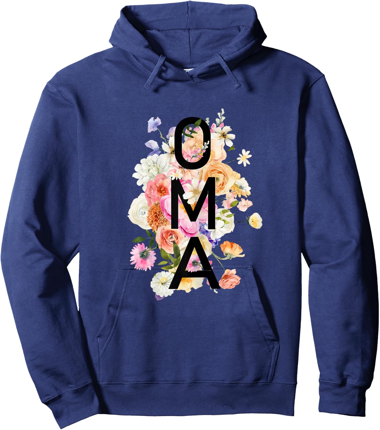 Oma Wildblumen Oma Frauen Muttertag Weihnachten Hoodie - Hoodie | Navy