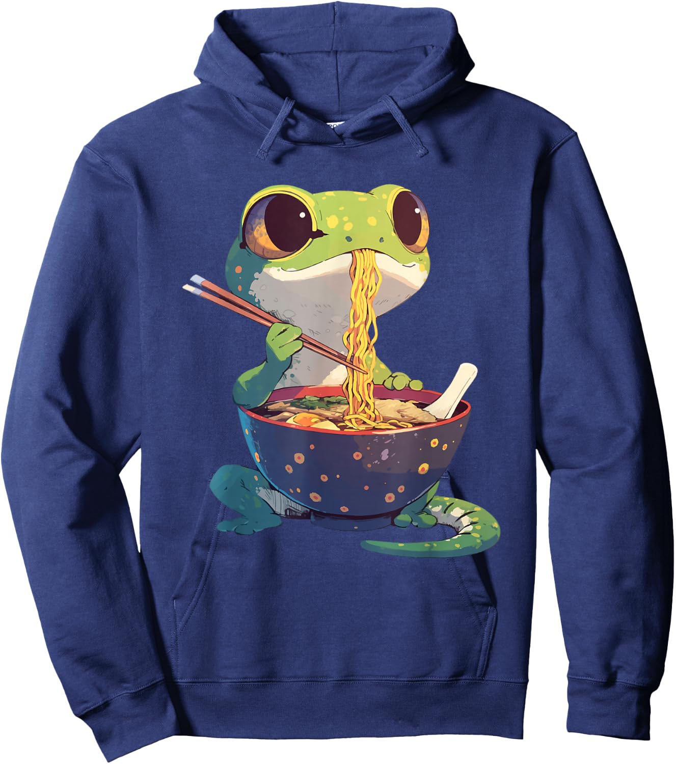 Gecko Eating Ramen Noodles Japanese Food Lizards Hoodie - Hoodie | Navy