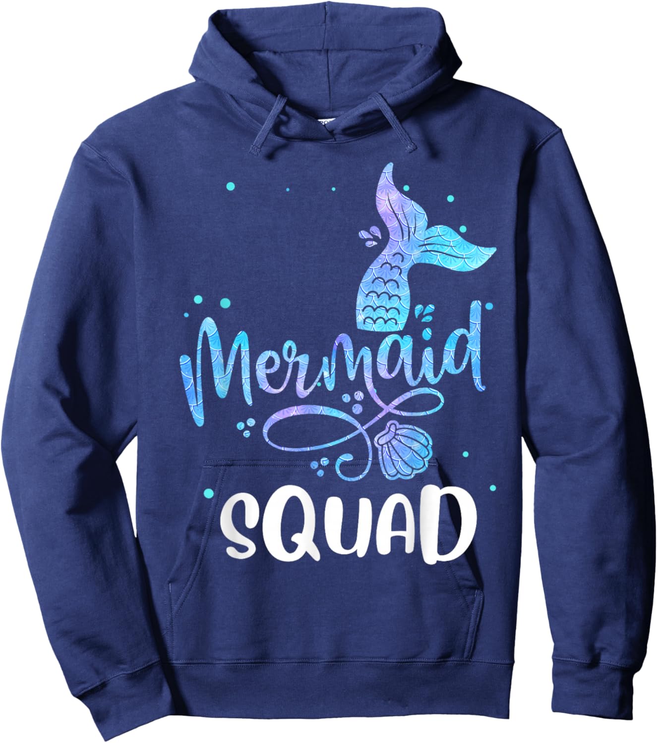 Mermaid Squad Cute Girls Birthday Squad Mermaid Tail Party Hoodie - Hoodie | Navy