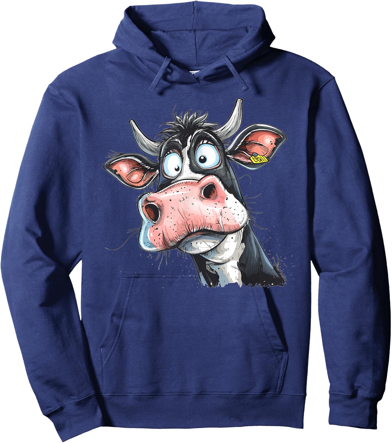 Colourful Cow I Funny Cow , black Hoodie - Hoodie | Navy