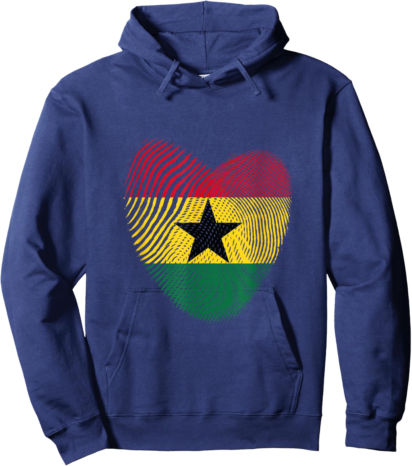 Football Jersey Team Ghana 2022 Supporter Stars Hoodie - Hoodie | Navy