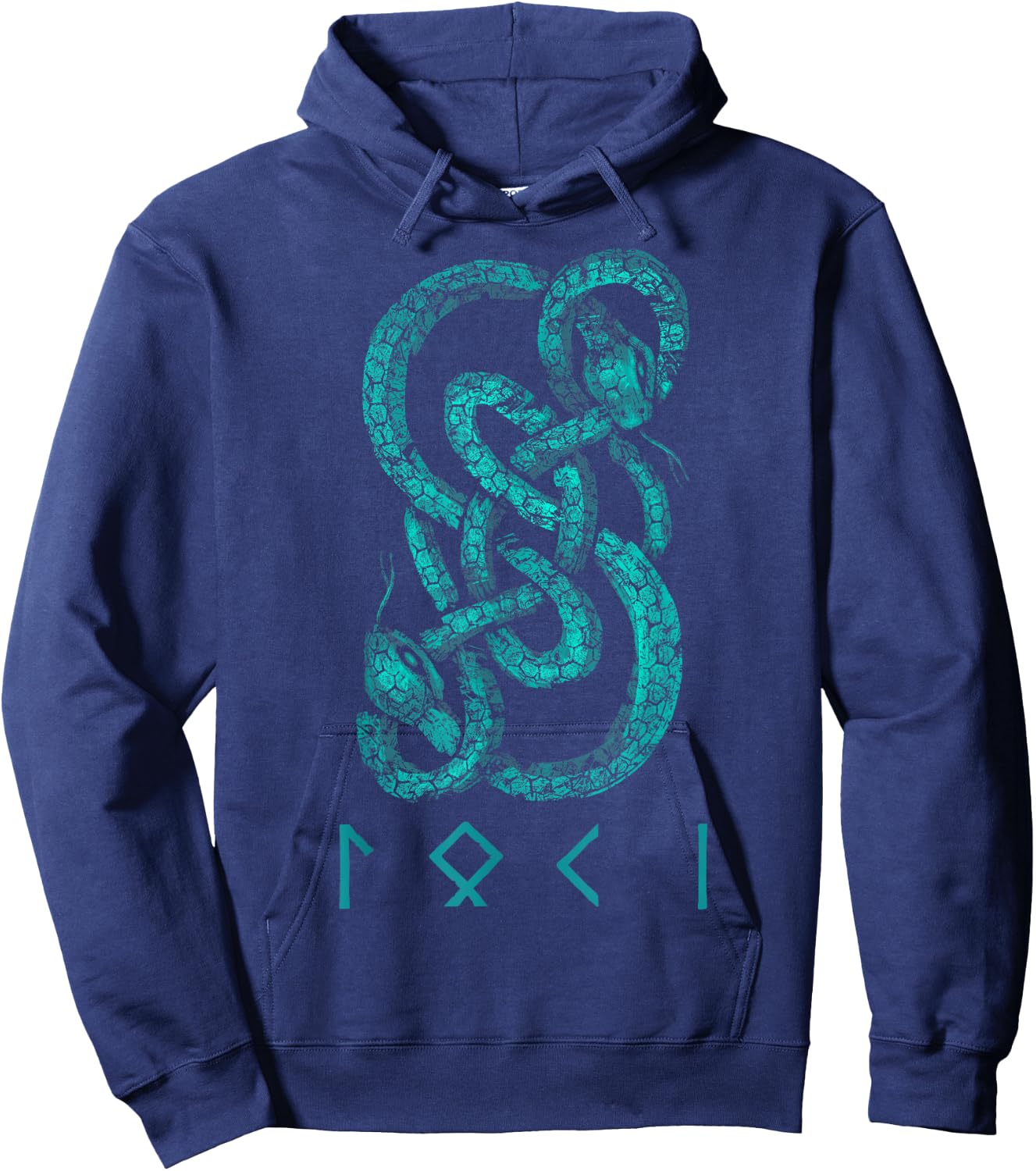 Loki Name Norse Runes And Snake Nordic Norse Mythology Hoodie - Hoodie | Navy
