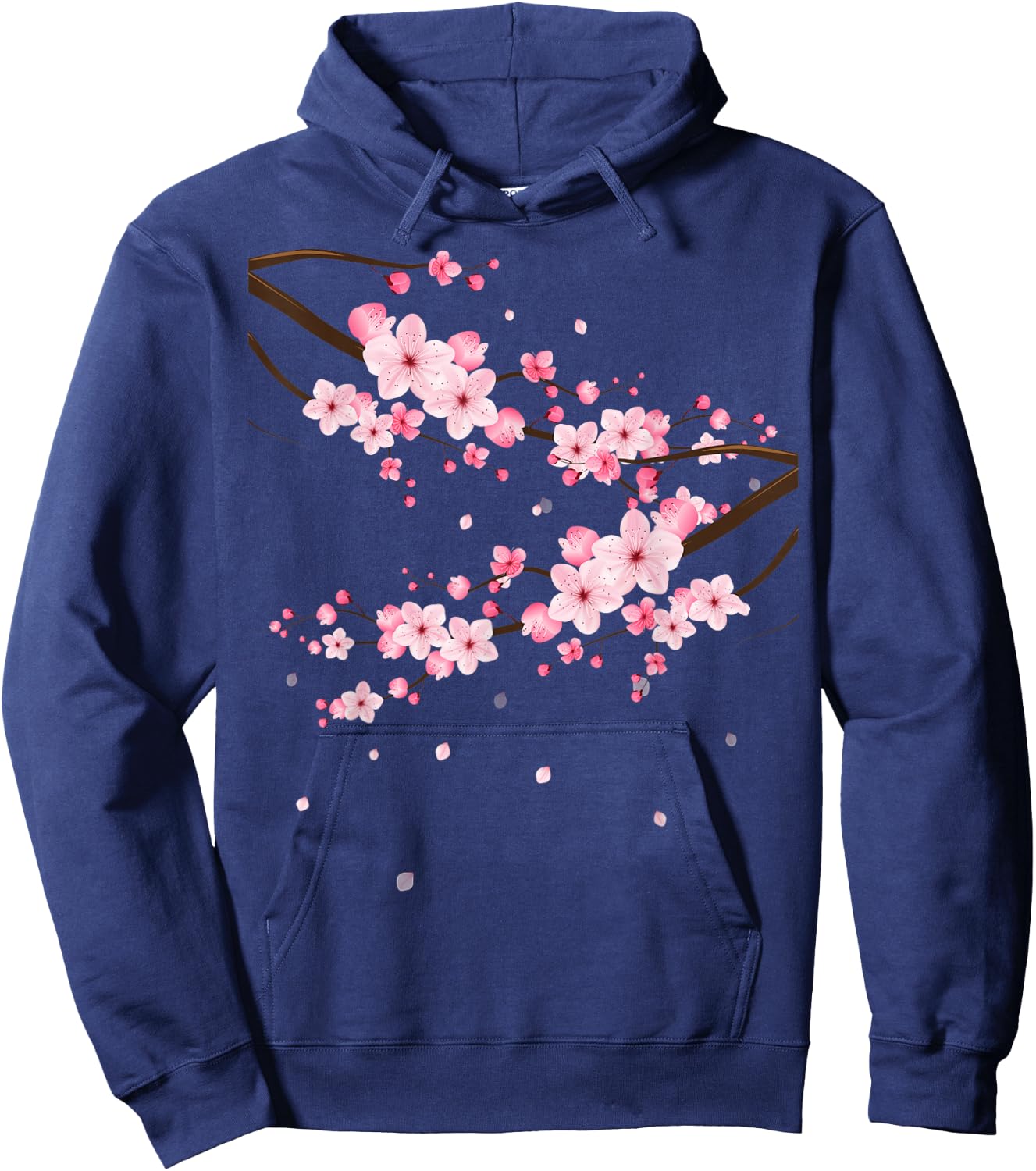 LiveHappy Damen Sakura Kirschblüten Grau Klein -Erwachsene -Kinder Klassisch Geblümt Klassische Passform Kurzarm Rundhals Imported Polyester 100% Baumwolle, Polyester Alle Count 1 Hoodie - Hoodie | Navy