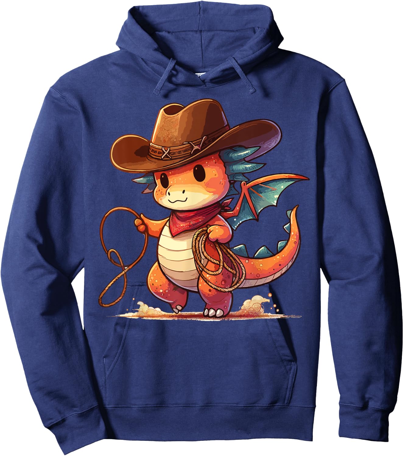 Western Rodeo Cowboy Hat Dragon Texas Animals Hoodie - Hoodie | Navy