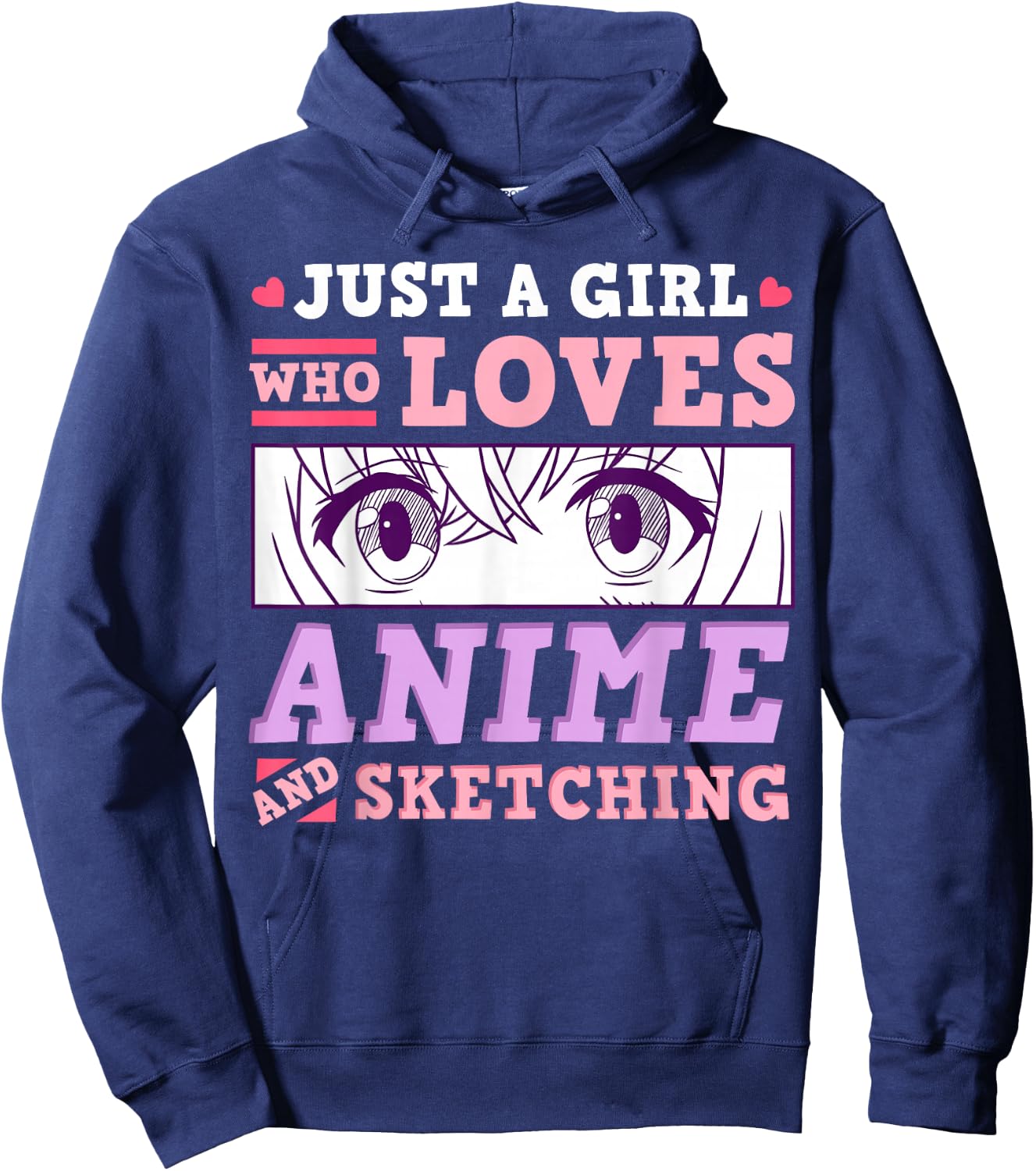 Anime and Sketching Just a Girl Who Loves Anime Gift Hoodie - Hoodie | Navy