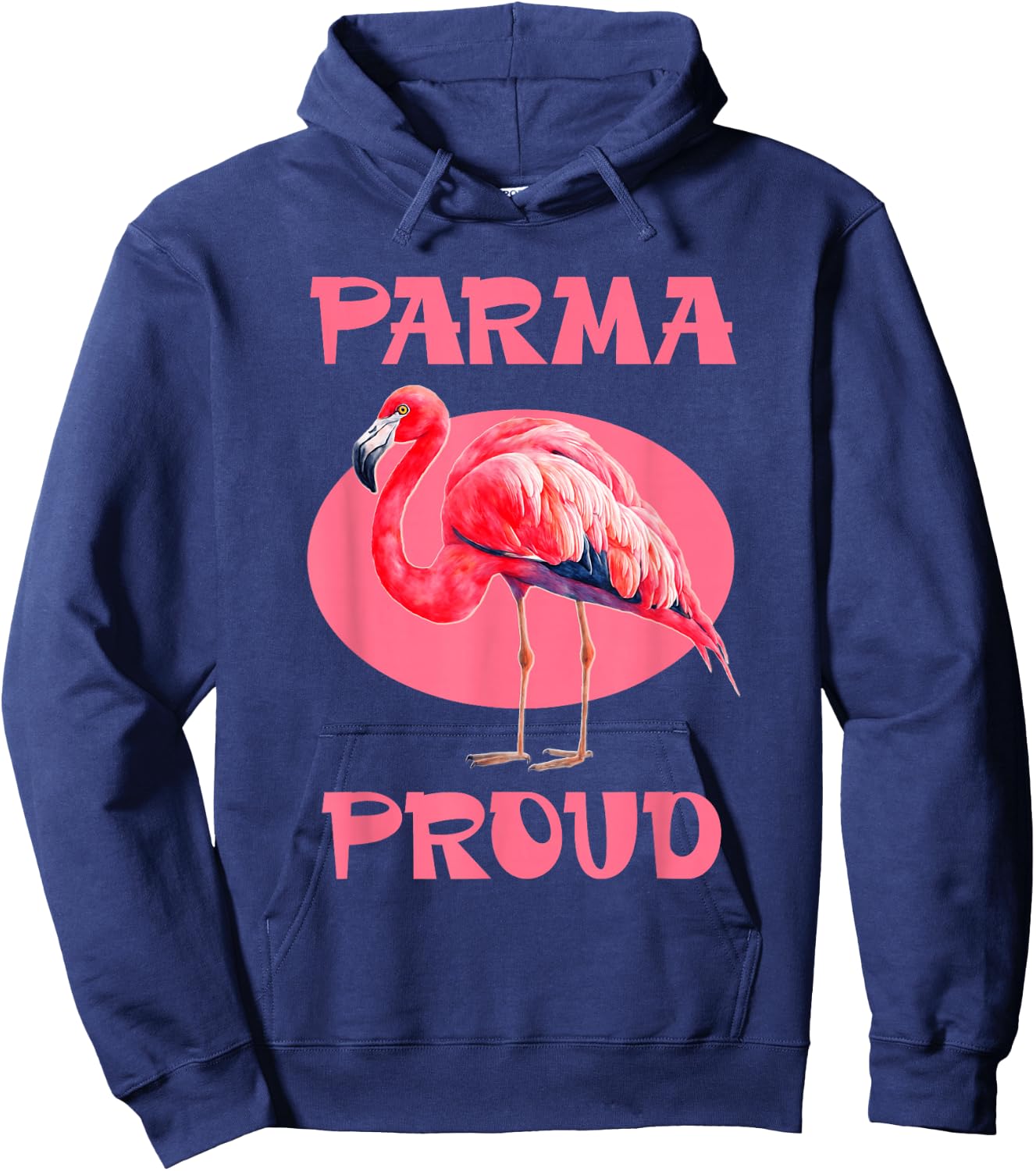 Parma Ohio Iconic Pink Flamingo Hoodie - Hoodie | Navy