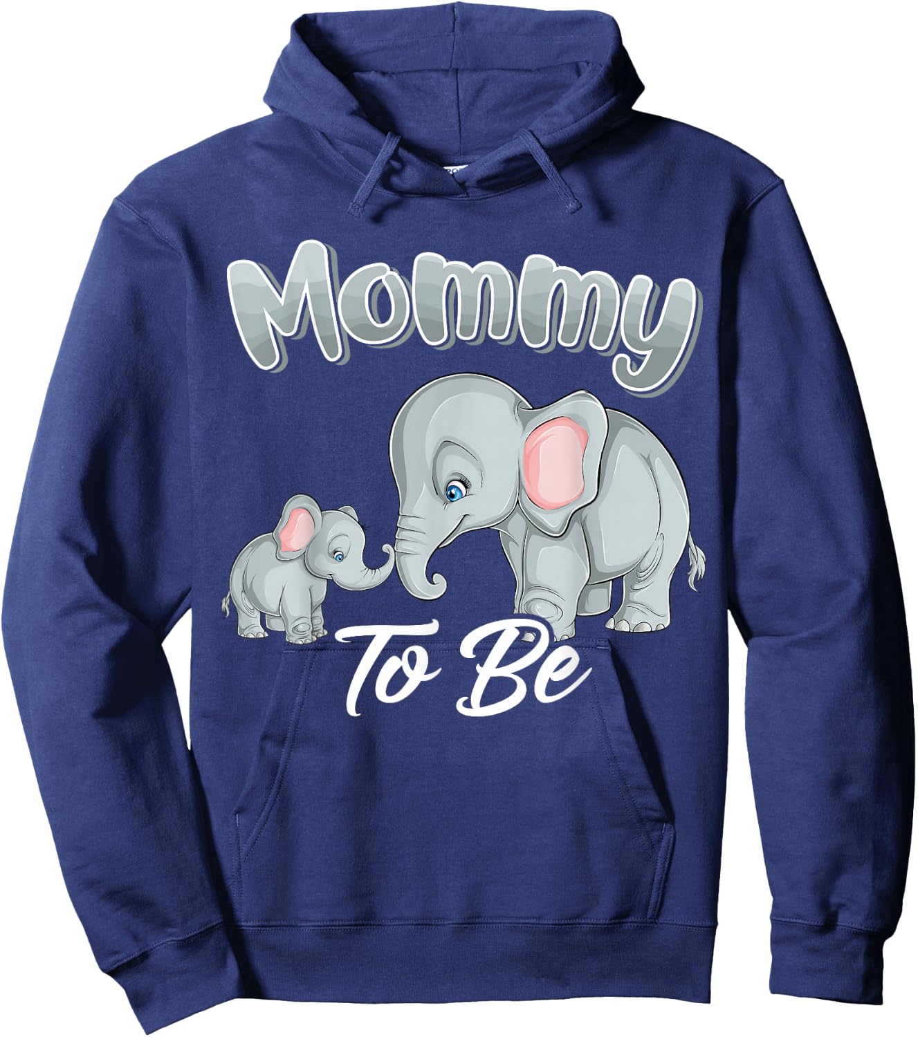 Soon Mommy Mom to Be Elephants for Baby Shower Gender Reveal Hoodie - Hoodie | Navy