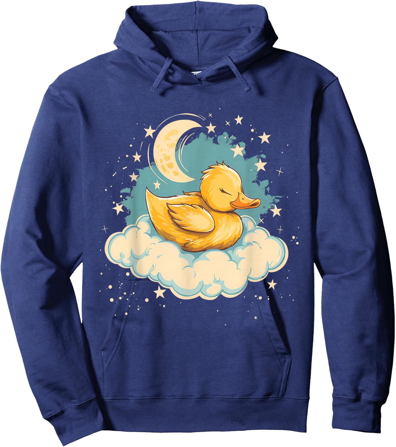 Sleeping Duck Sleepy Animal Napping Moon Duck Lover Hoodie - Hoodie | Navy