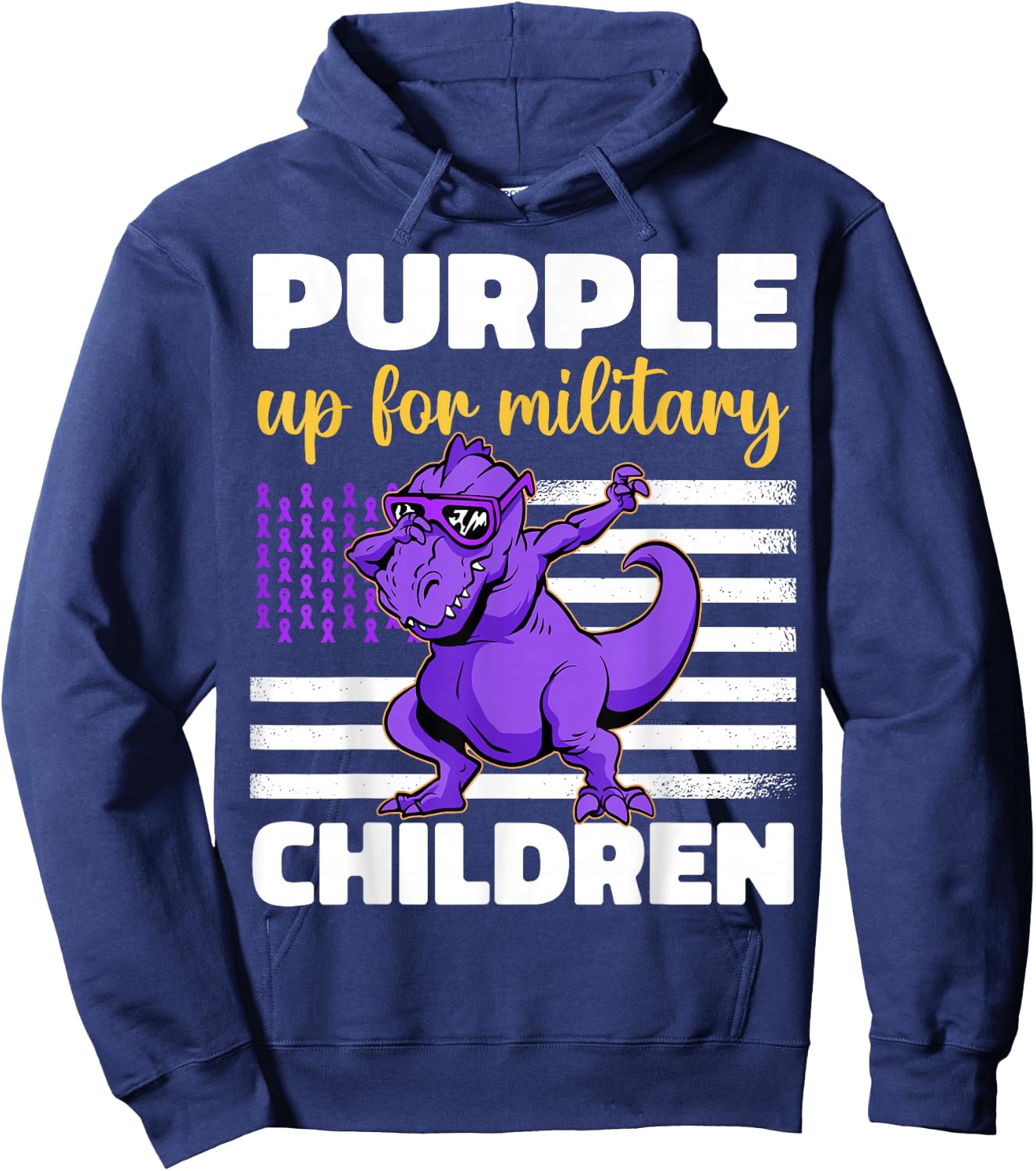 Purple Up For Military Kids Month Of The Military Children Hoodie - Hoodie | Navy