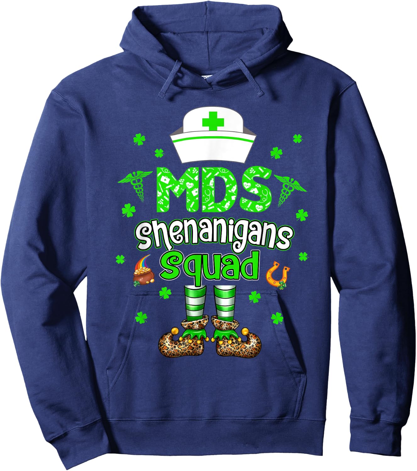 MDS Shenanigans Squad Family Group Nurse St Patricks Day Hoodie - Hoodie | Navy