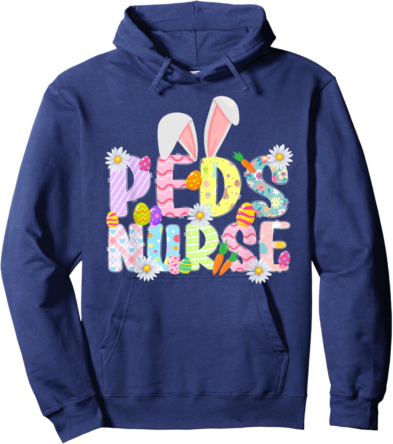 Peds Nurse Easter Bunny Pediatric Nurse Easter Day Hoodie - Hoodie | Navy