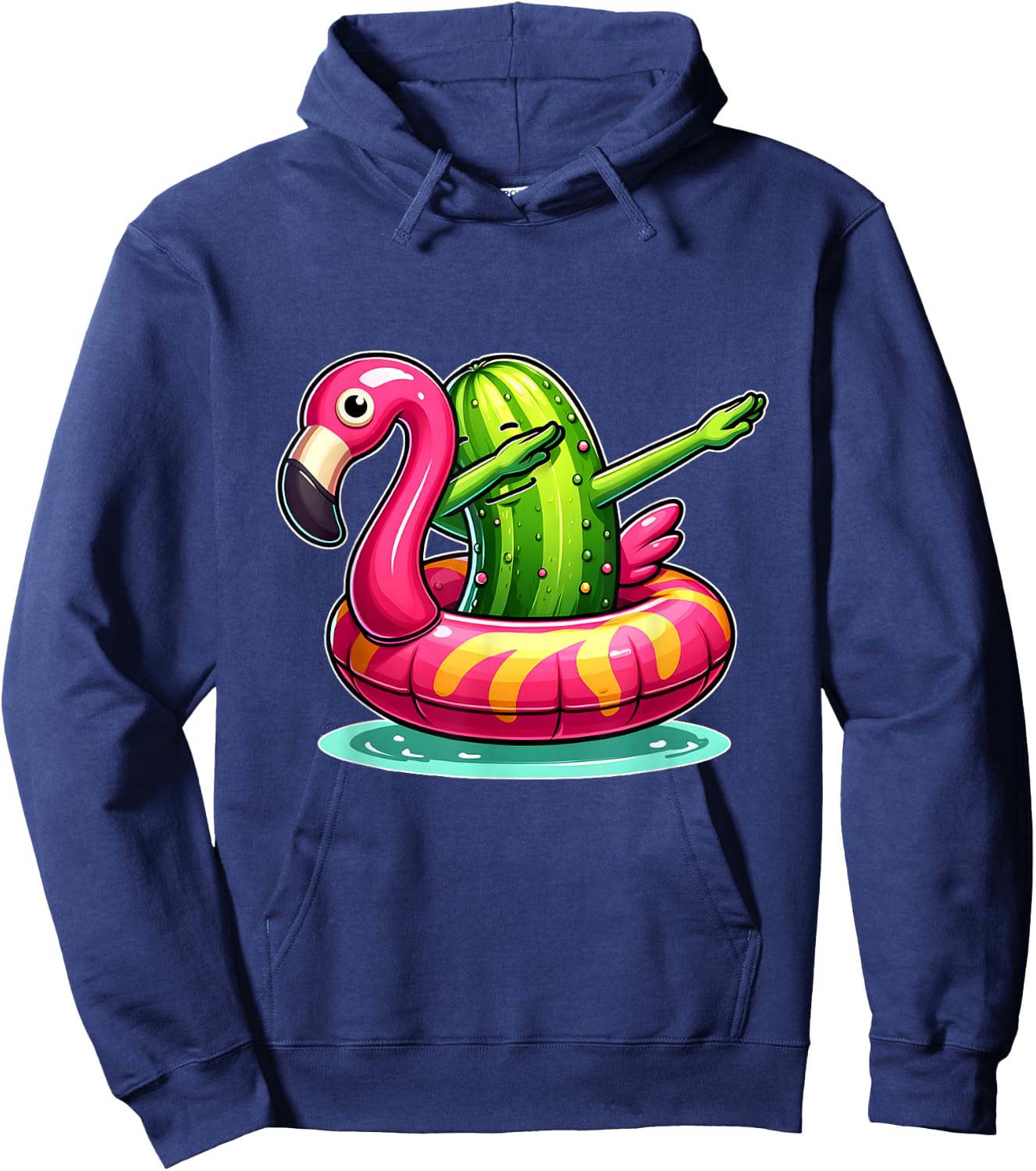 Unique Dabbing Pickle Flamingo Summer Fun Women Kids Hoodie - Hoodie | Navy