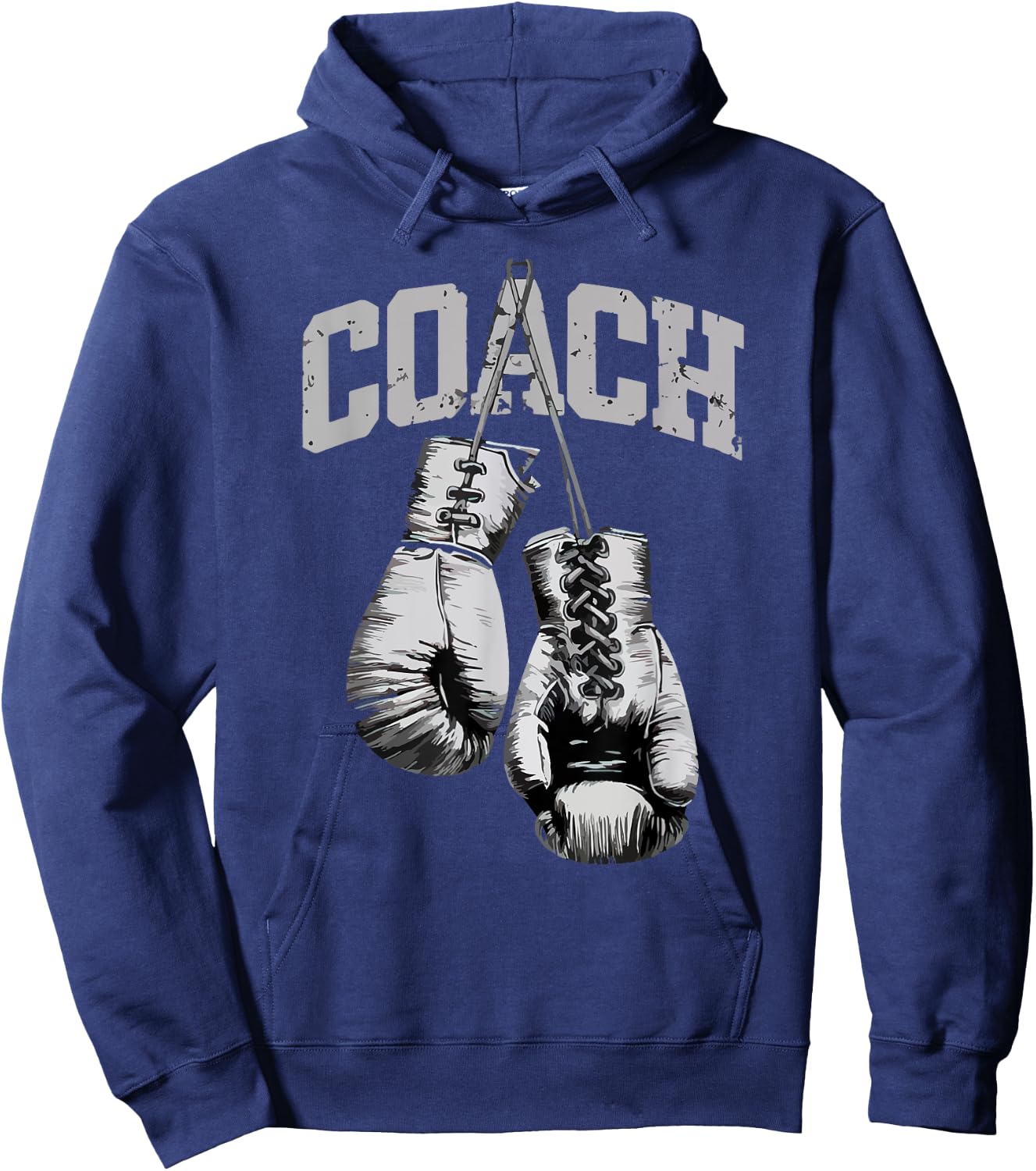 Boxing Gloves Retro Boxing Coach Kickboxing MMA , Black, S Hoodie - Hoodie | Navy