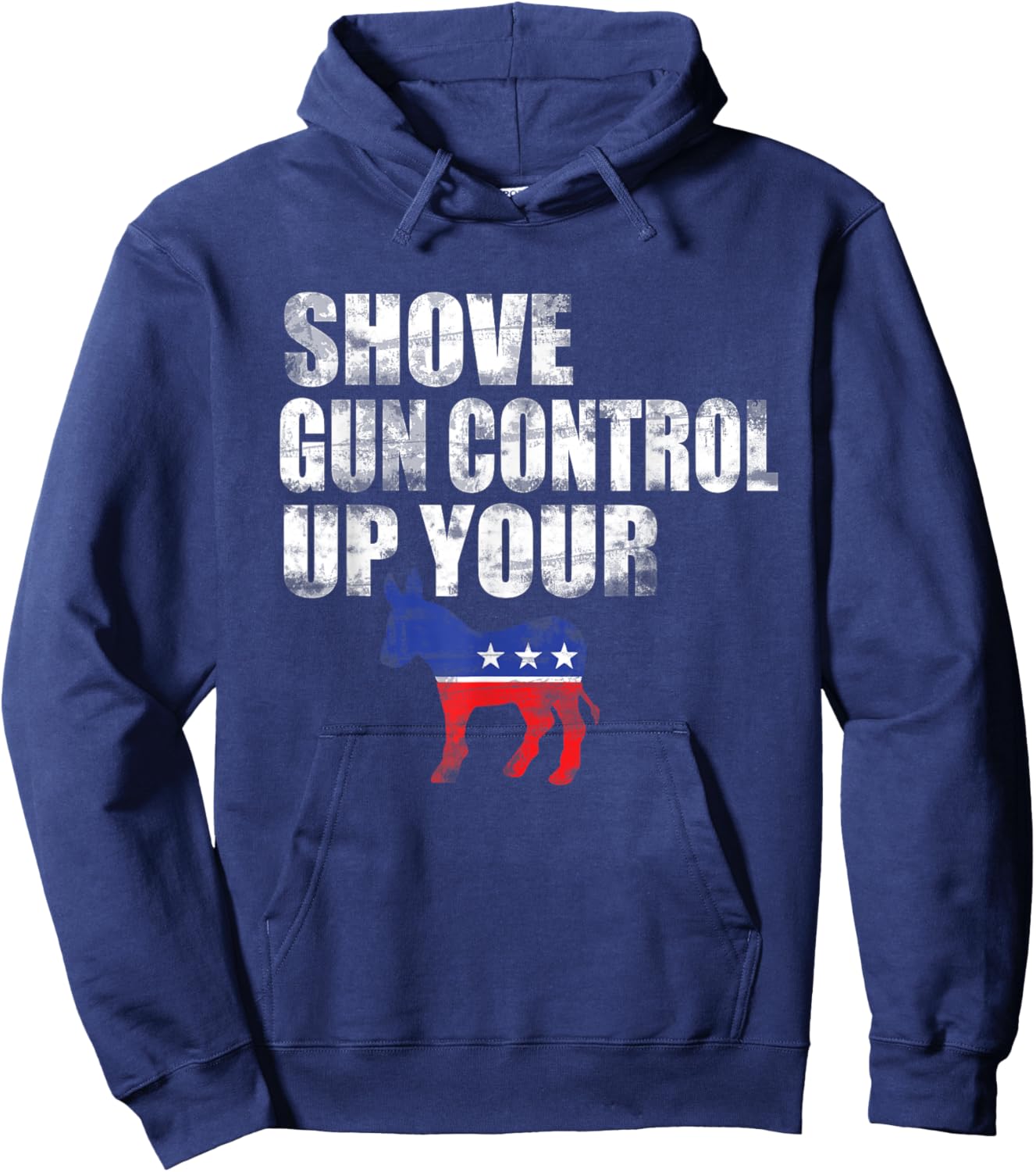 2nd Amendment Firearm Gun Shirt Funny Shove Gun Control up Hoodie - Hoodie | Navy