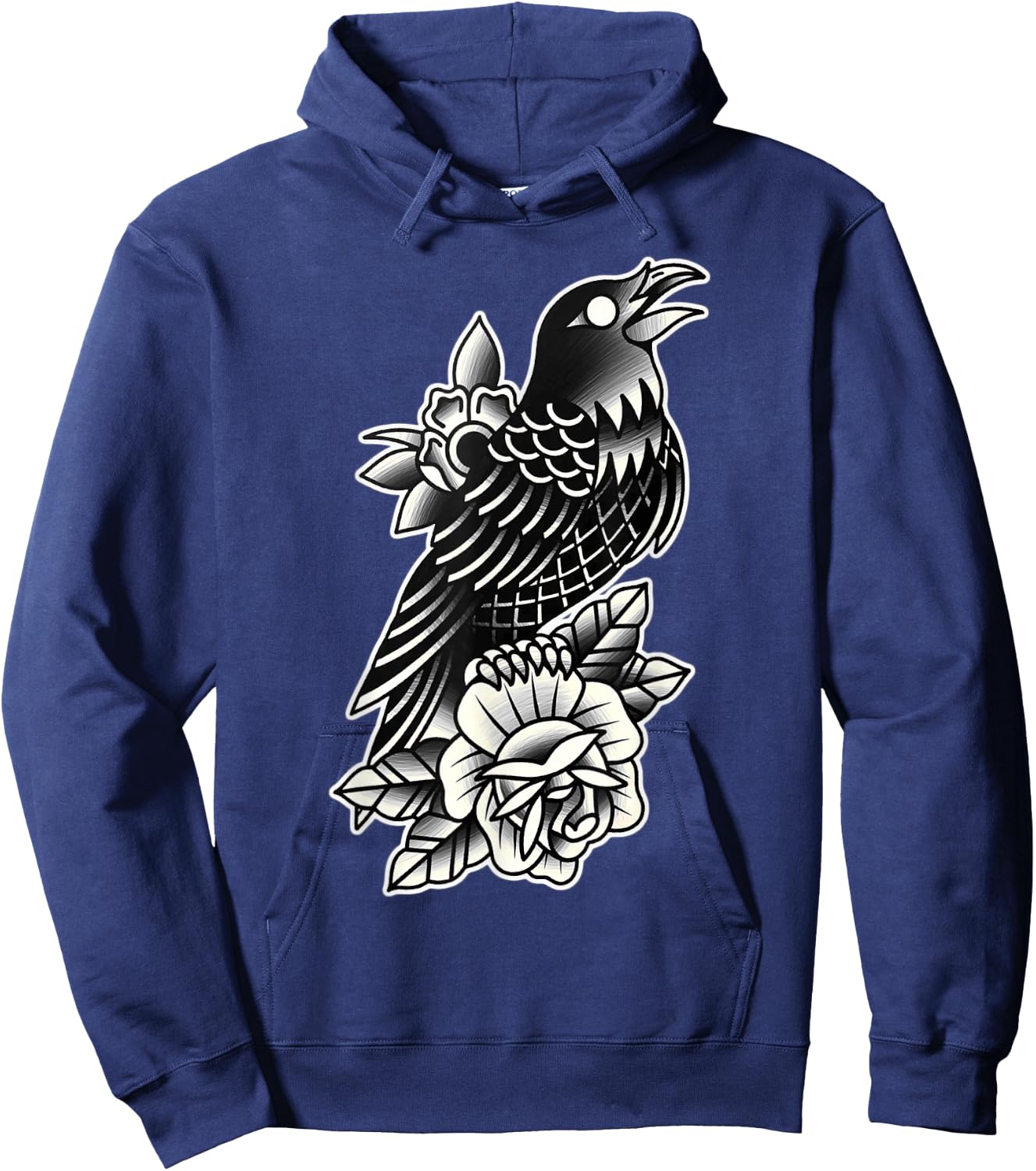Raven Rose Tattoo Hoodie - Hoodie | Navy
