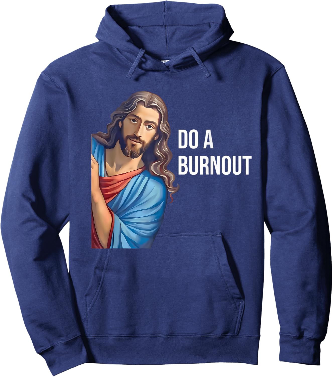 Do A Burnout Jesus Christian Quote Black Modern Religious -Youth Small Hoodie - Hoodie | Navy