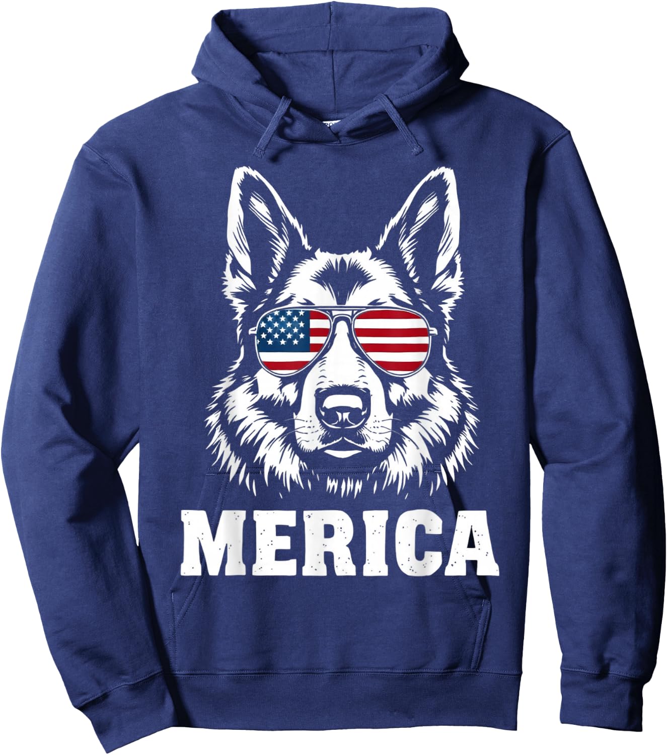 American Flag Merica german shepherd 4th Of July kids women Hoodie - Hoodie | Navy